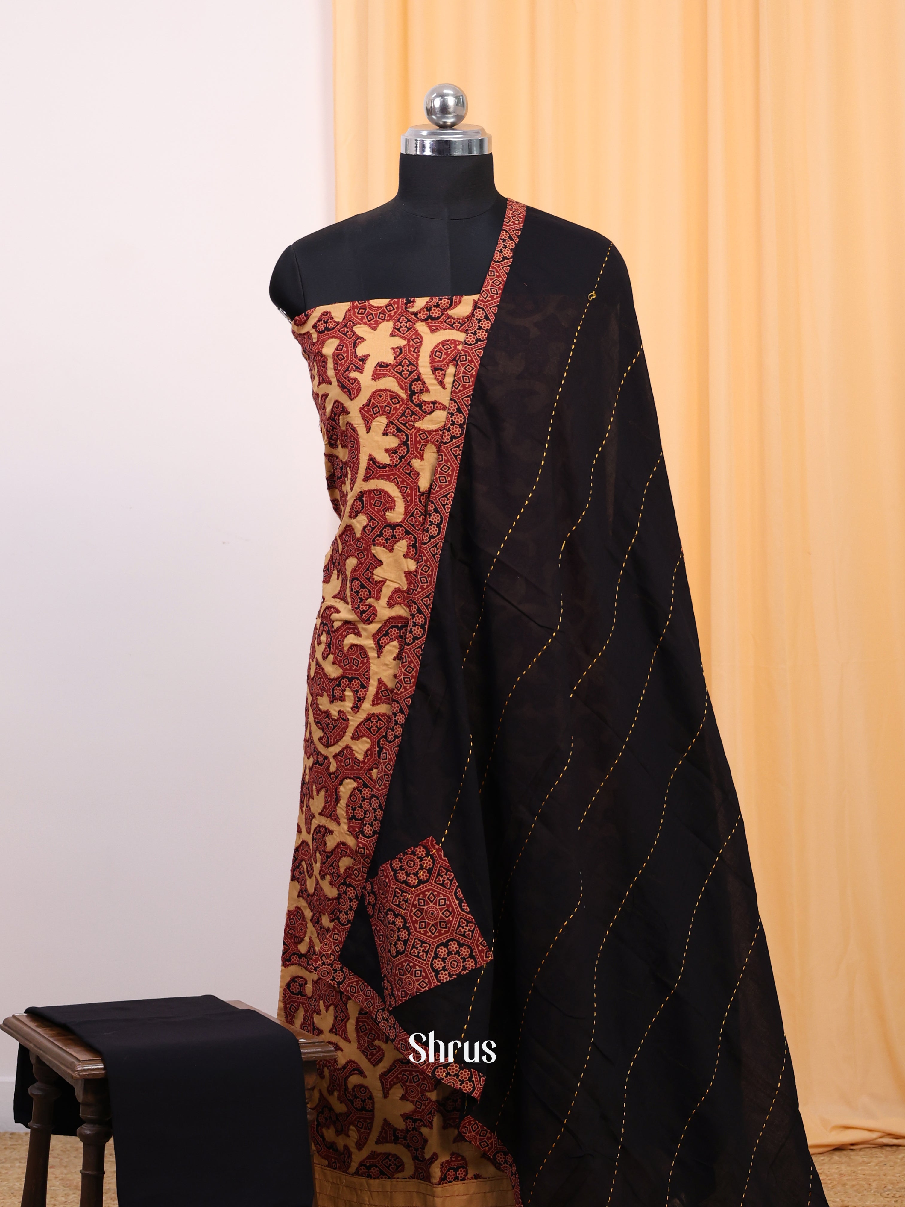 Maroon & Black- Ajrakh Salwar - Shop on Shrus.com