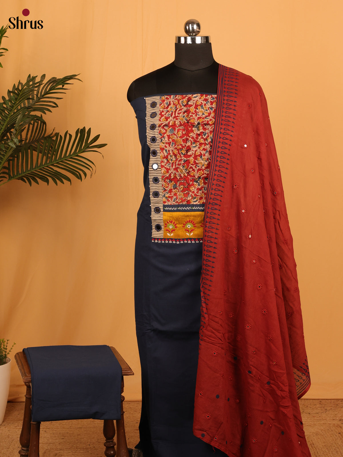 Blue & Red - Ajrakh Salwar - Shop on Shrus.com