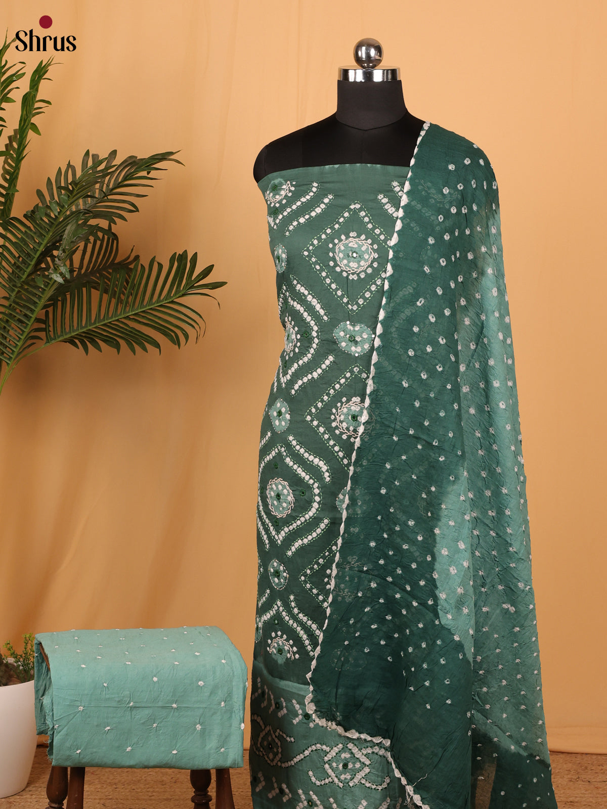 Green - Bandhini salwar - Shop on Shrus.com
