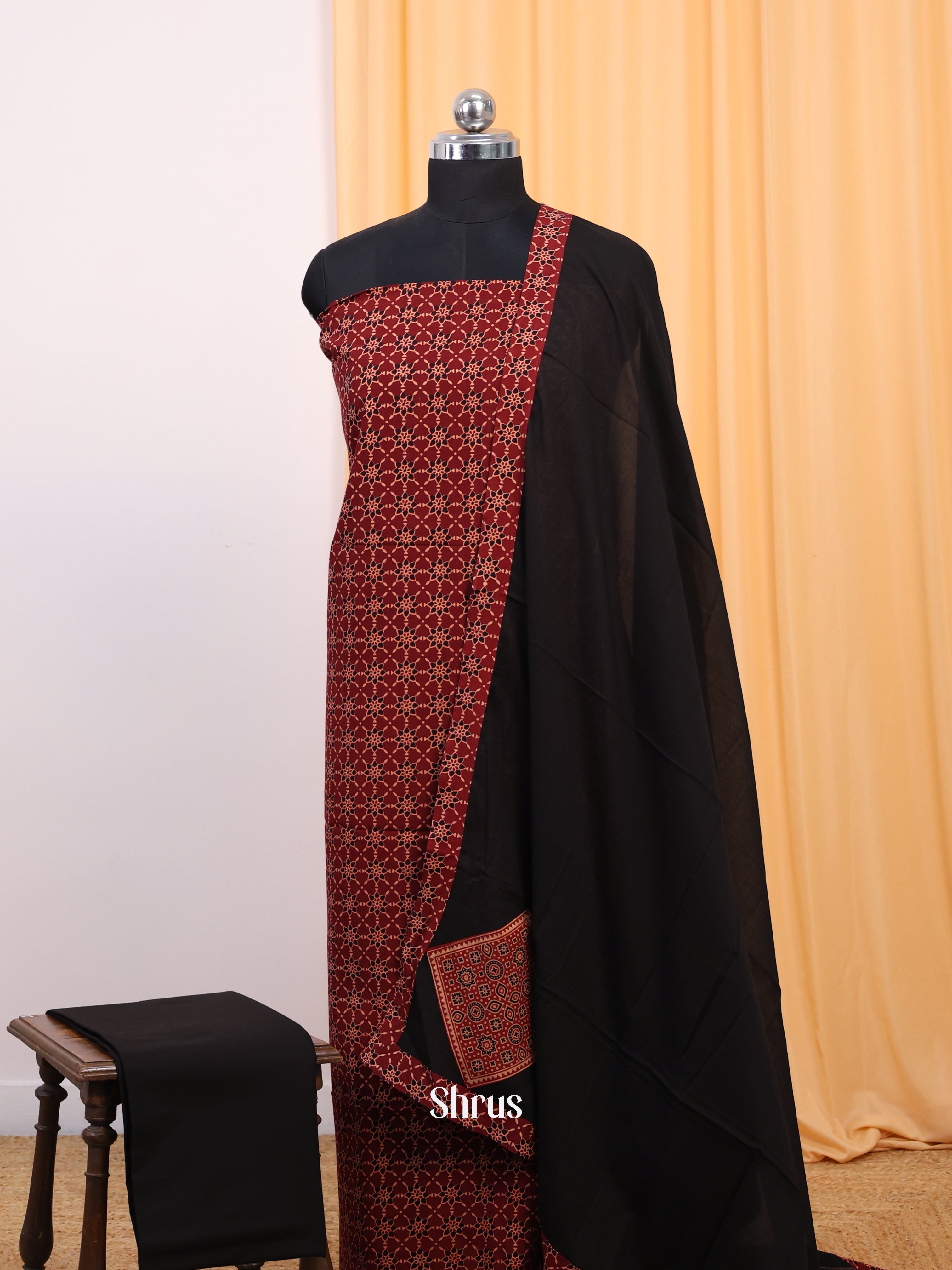 Red & Black - Ajrakh Salwar - Shop on Shrus.com