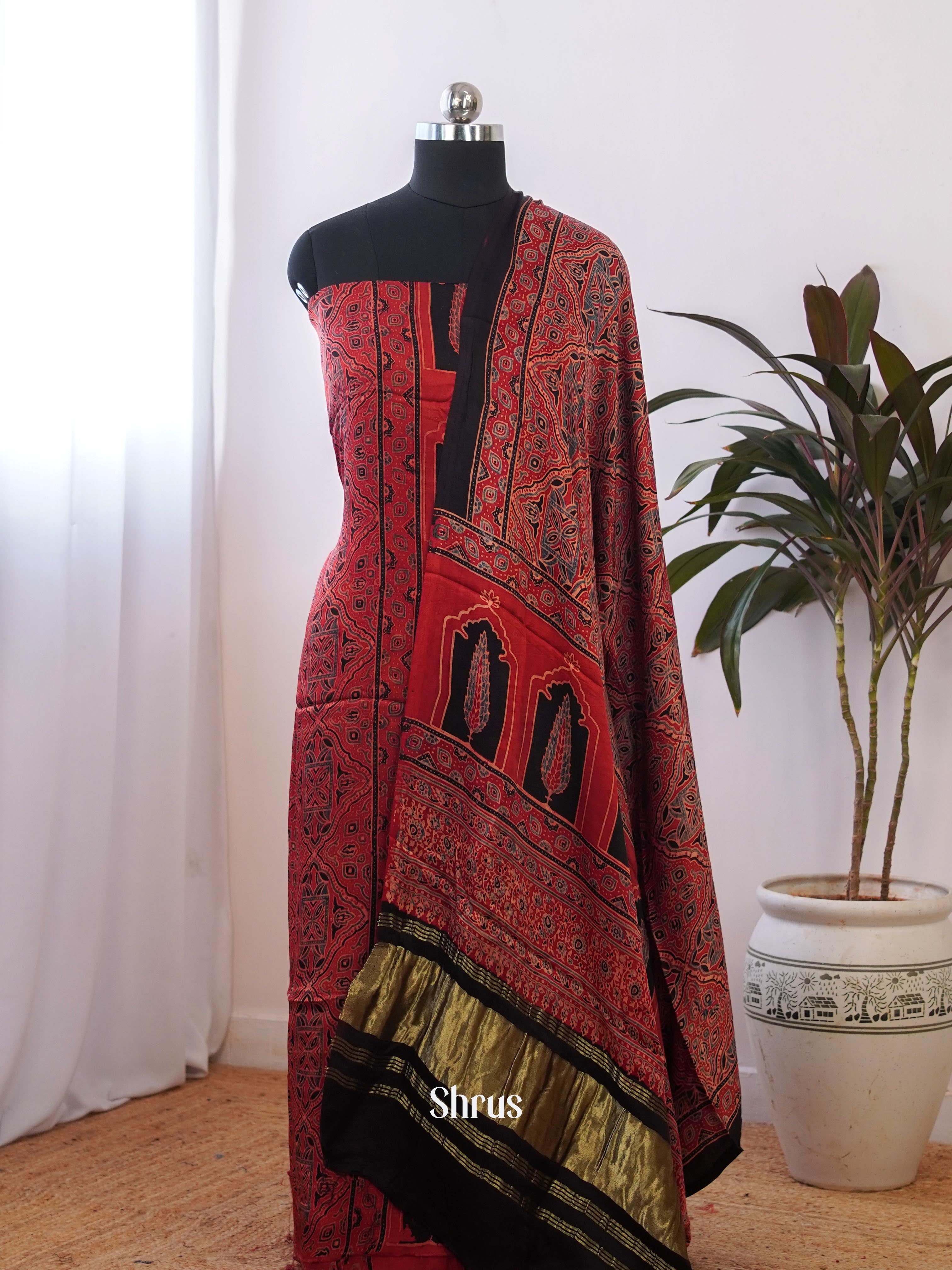 Red & Black - Modal Salwar - Shop on Shrus.com