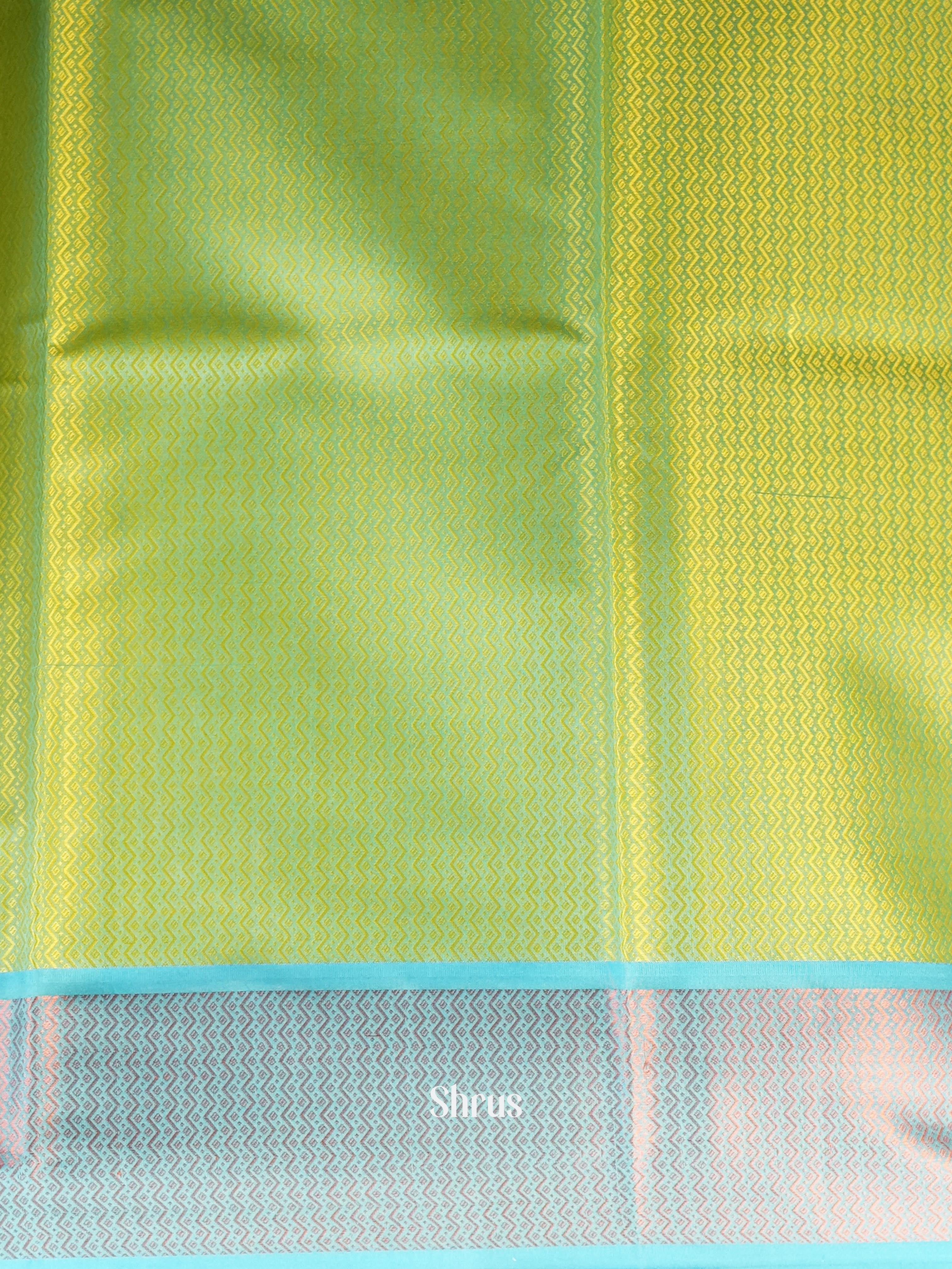 Lime Green & Blue - Tanchoi Saree - Shop on Shrus.com