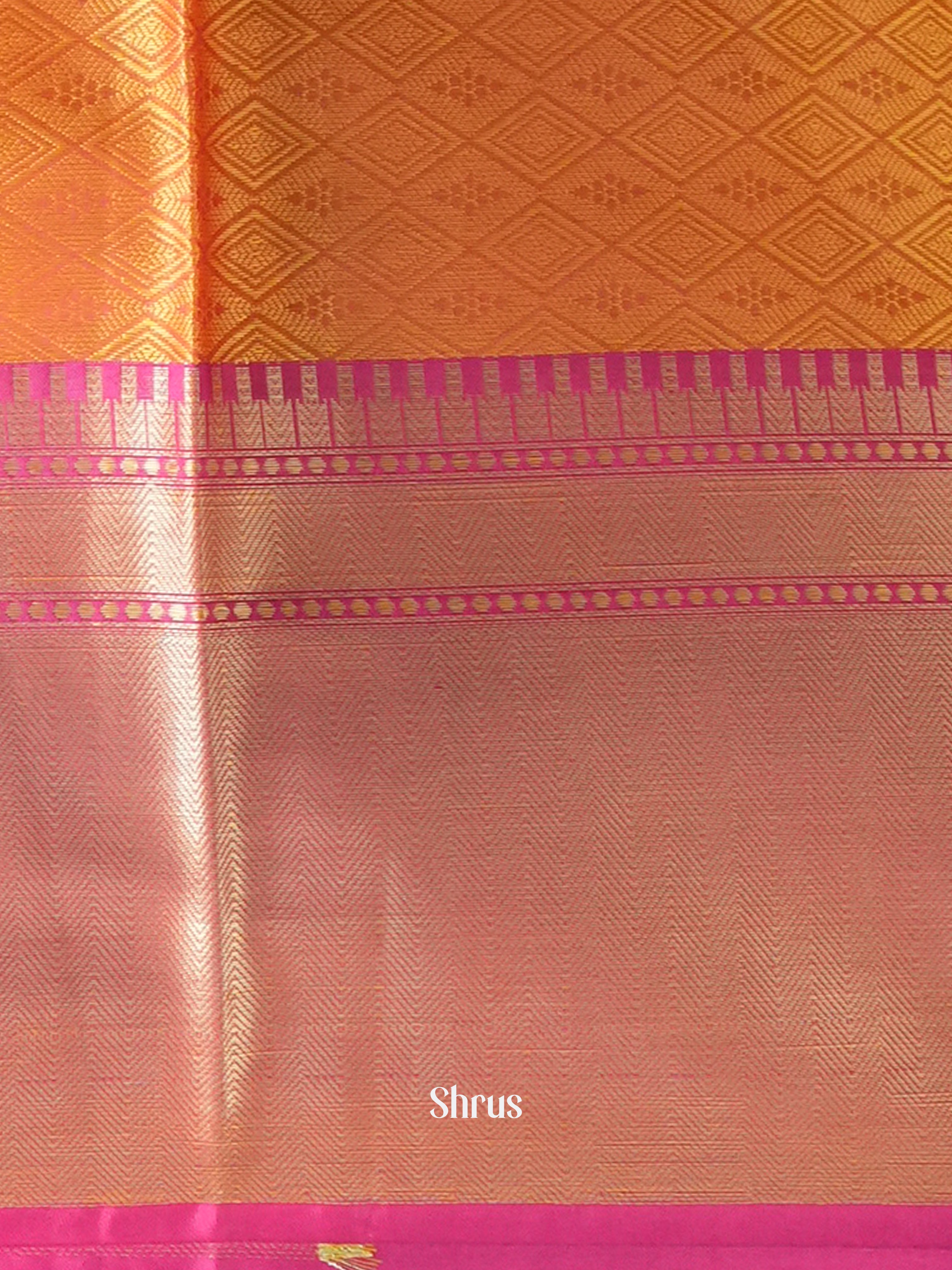 Mustard & Pink - Tanchoi Saree - Shop on Shrus.com