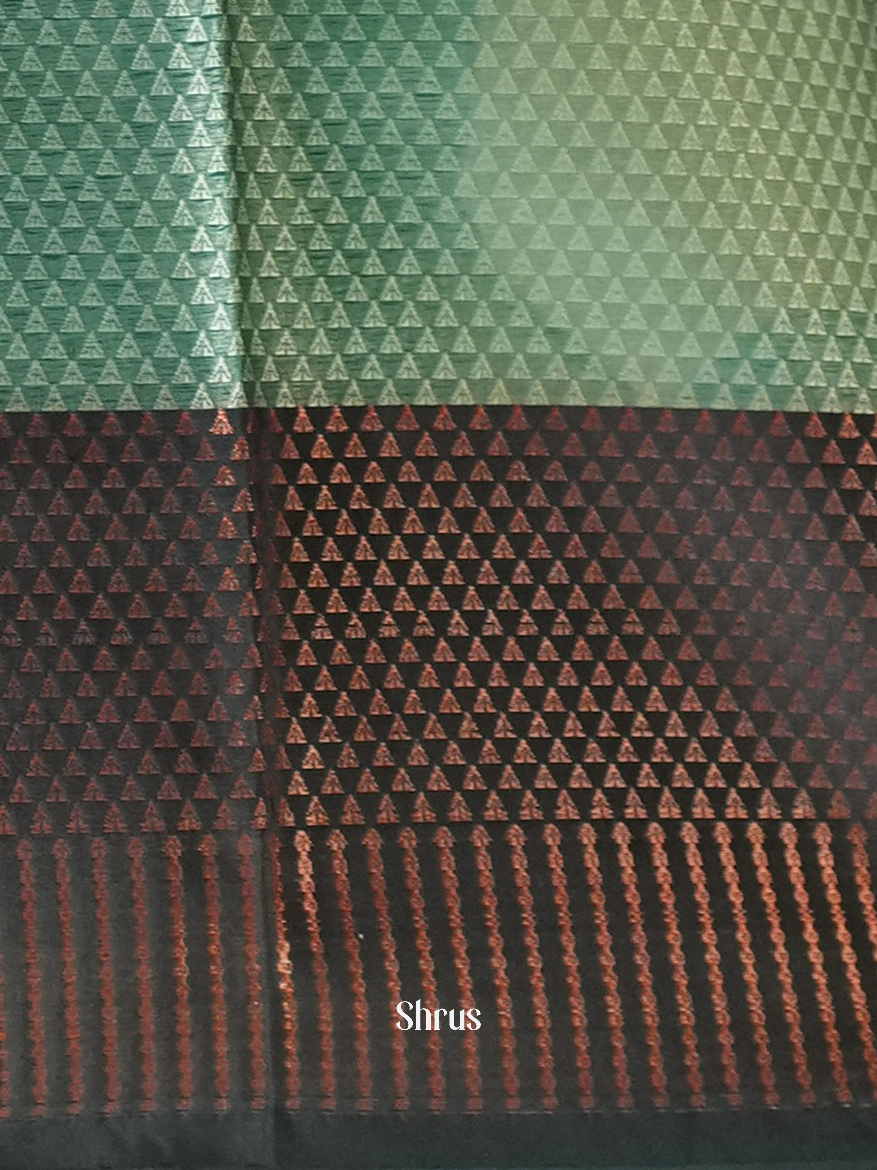 Aqua Green & Green- Tanchoi Saree - Shop on Shrus.com