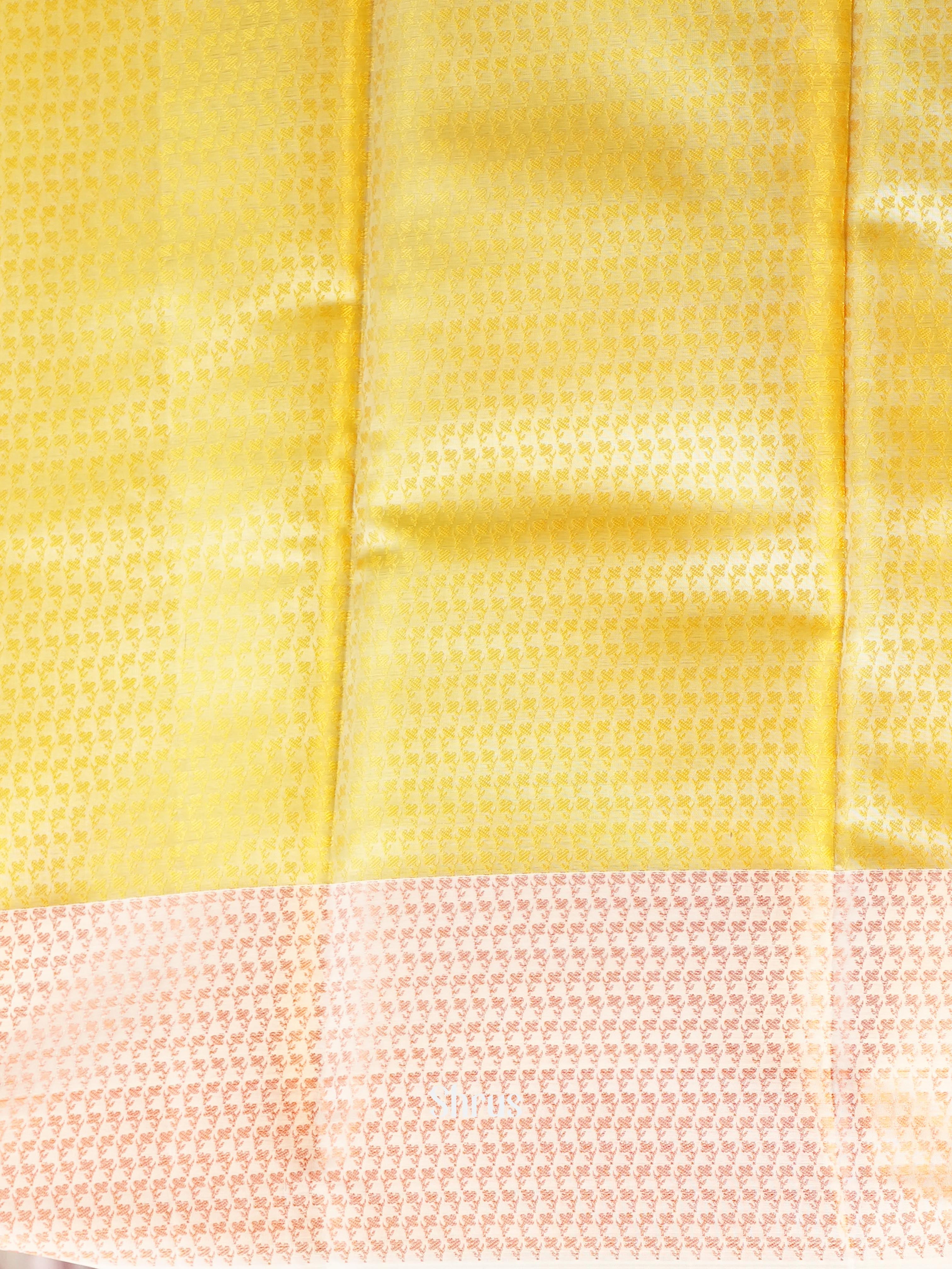 Mustard & Peach- Tanchoi Saree - Shop on Shrus.com
