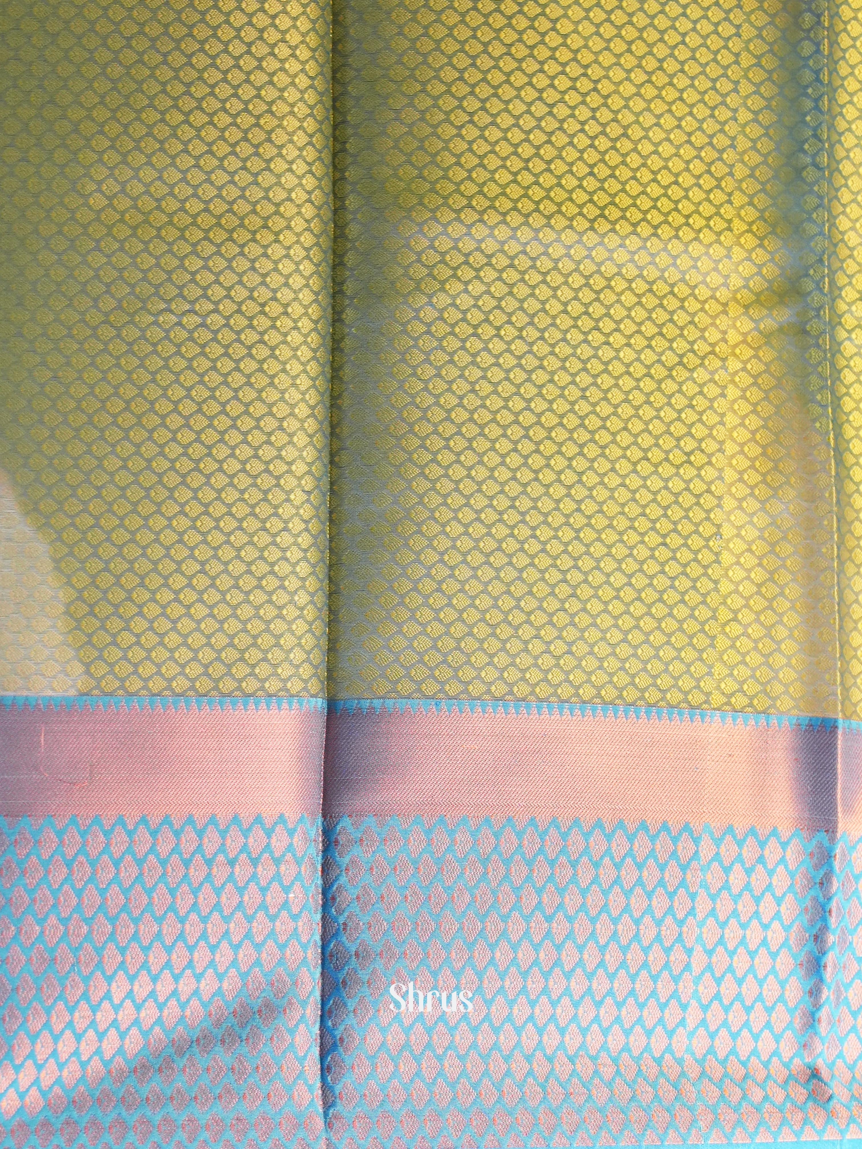 Mustard & Blue - Tanchoi Saree - Shop on Shrus.com