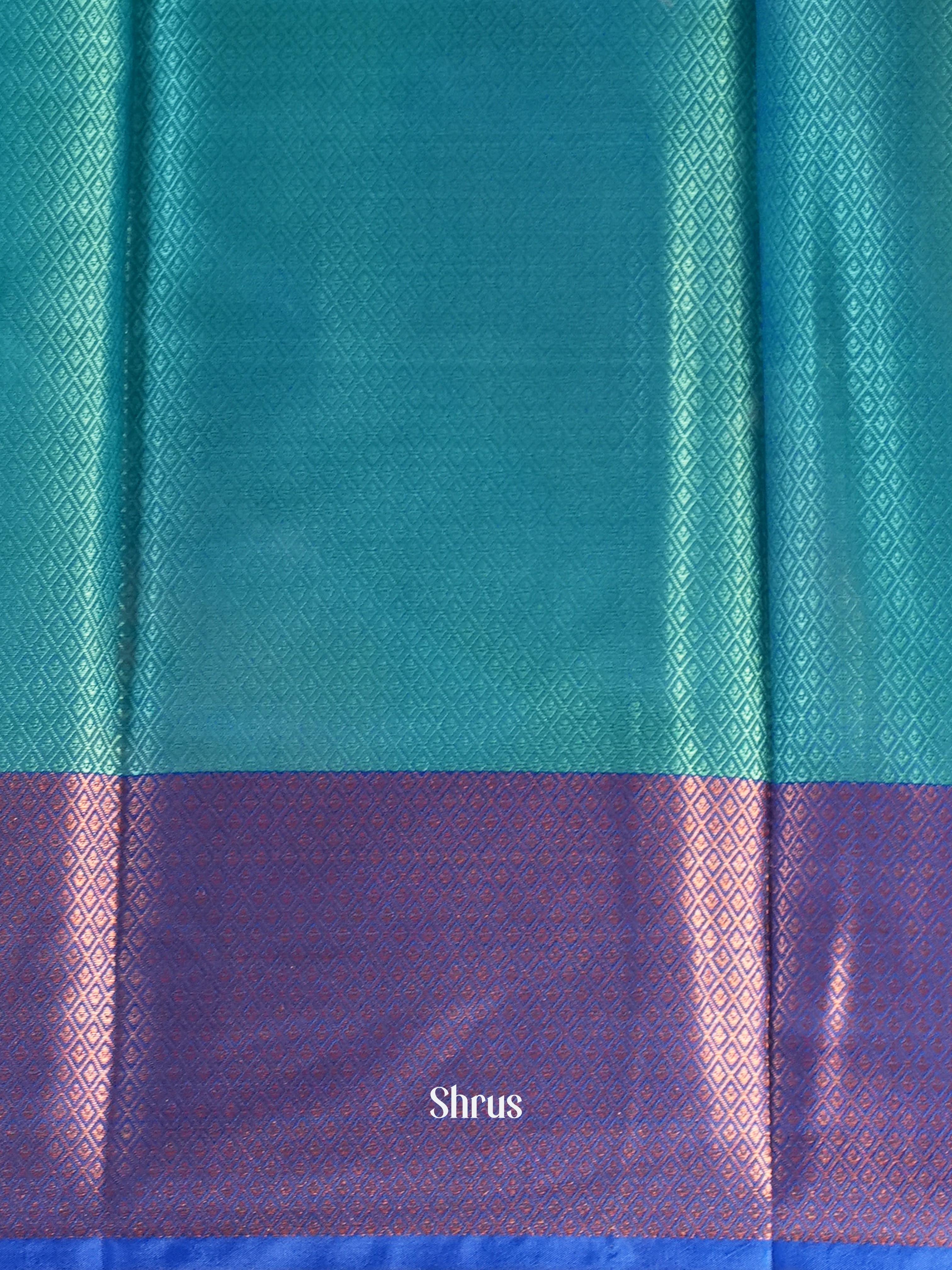 Aqua & Blue - Tanchoi Saree - Shop on Shrus.com