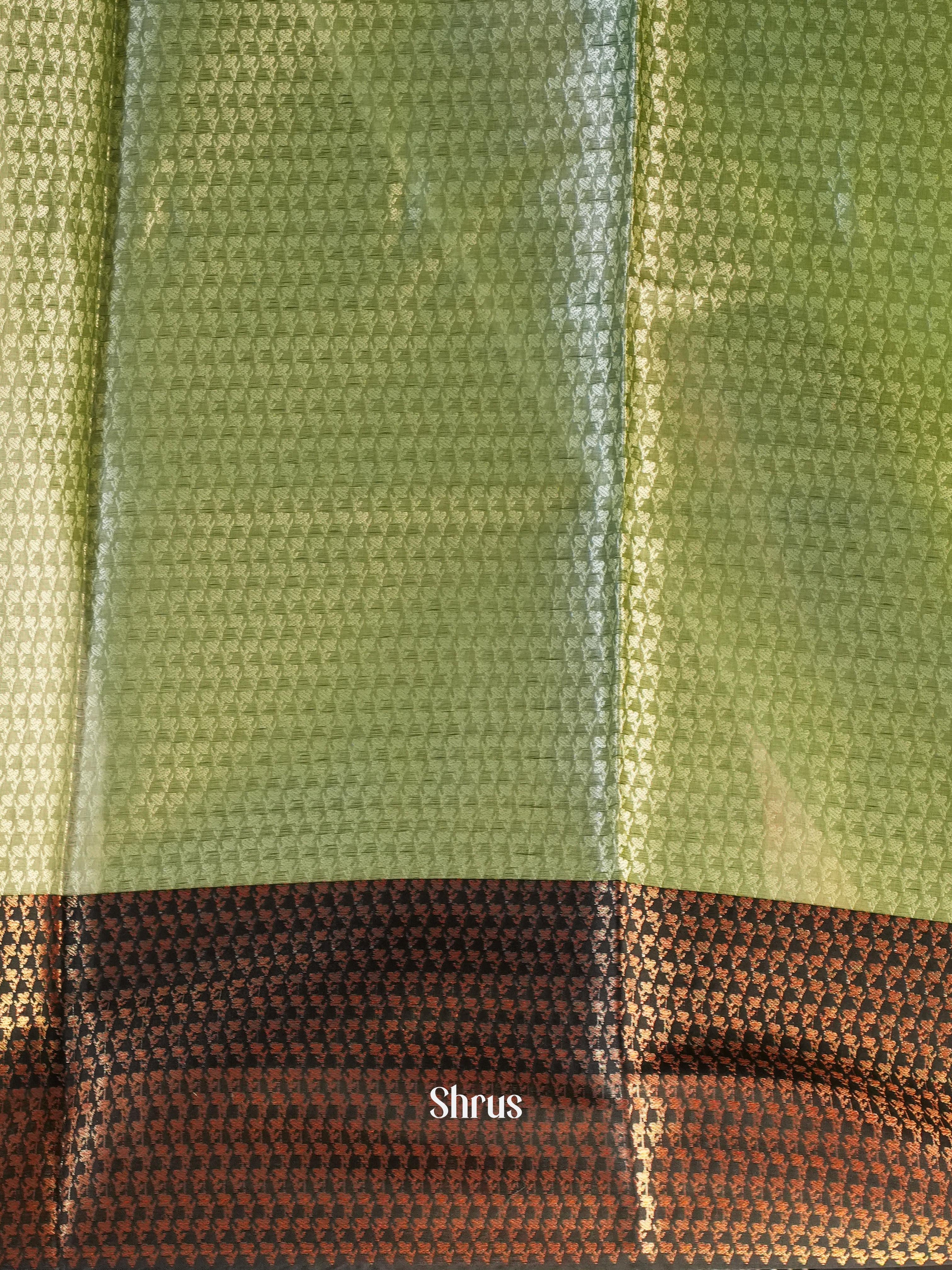 Lite Green & Green - Tanchoi Saree - Shop on Shrus.com