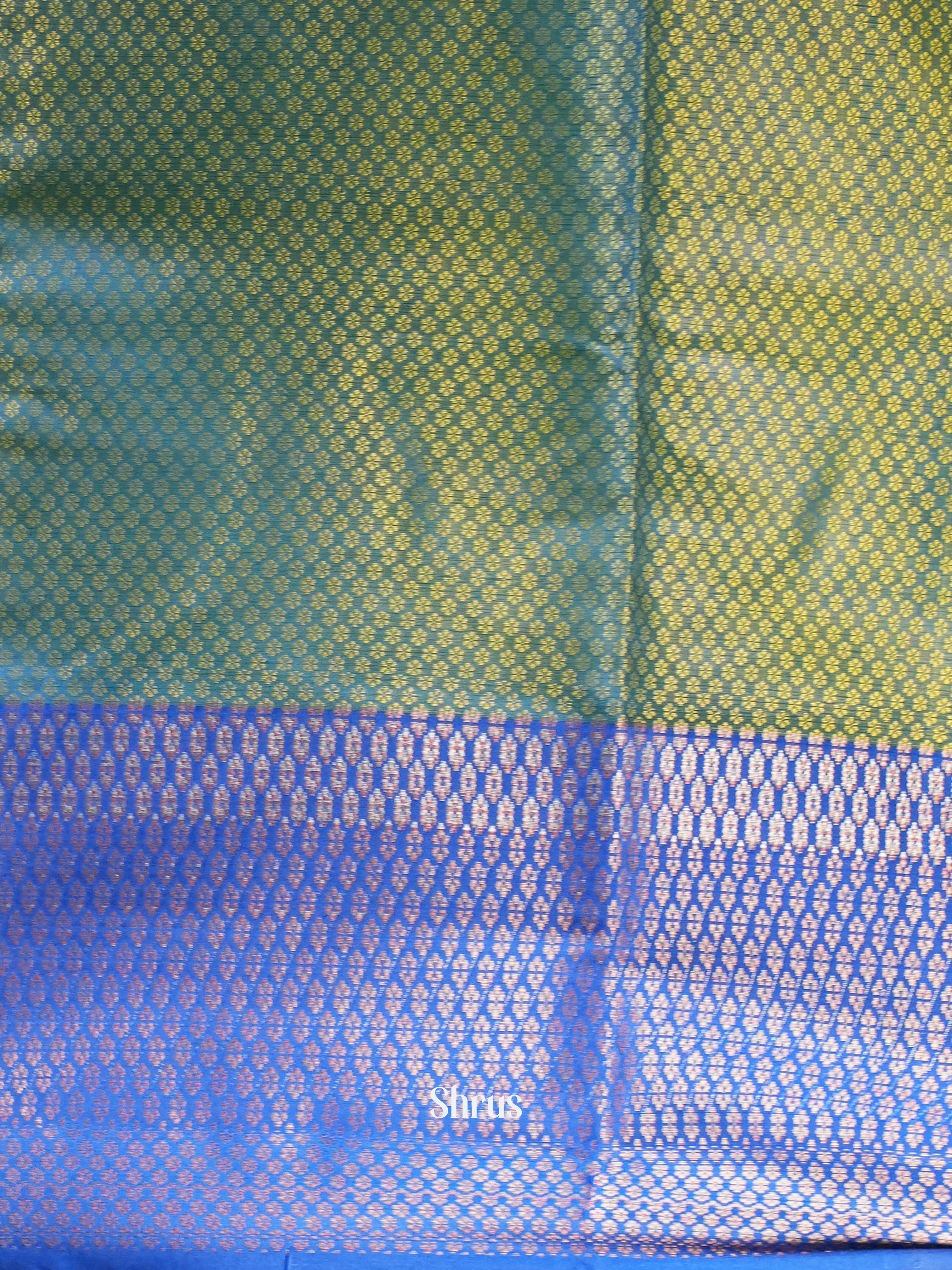 Green & Blue - Tanchoi Saree - Shop on Shrus.com