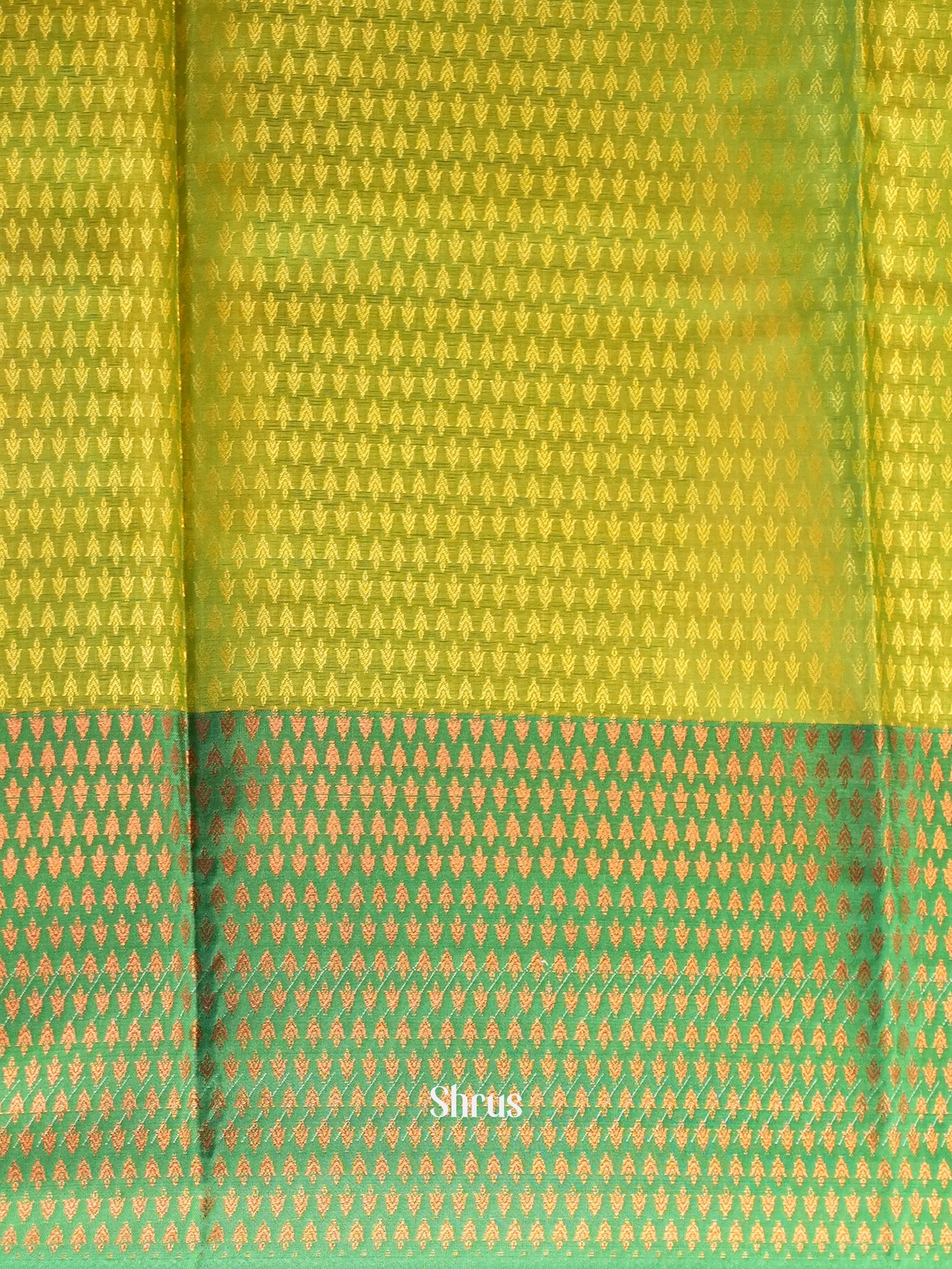 Yellow & Green - Tanchoi Saree - Shop on Shrus.com