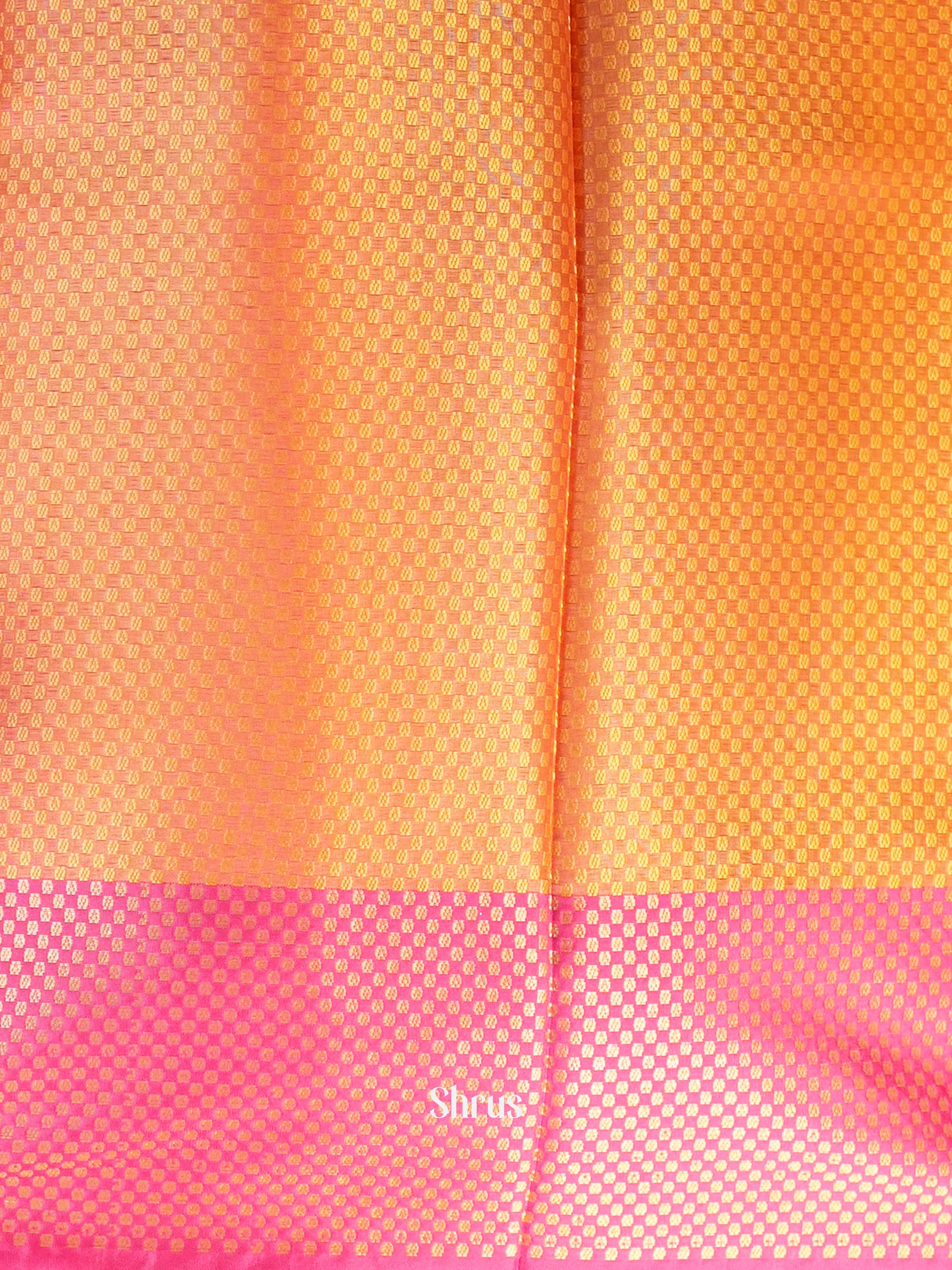 Yellow & Pink - Tanchoi Saree - Shop on Shrus.com