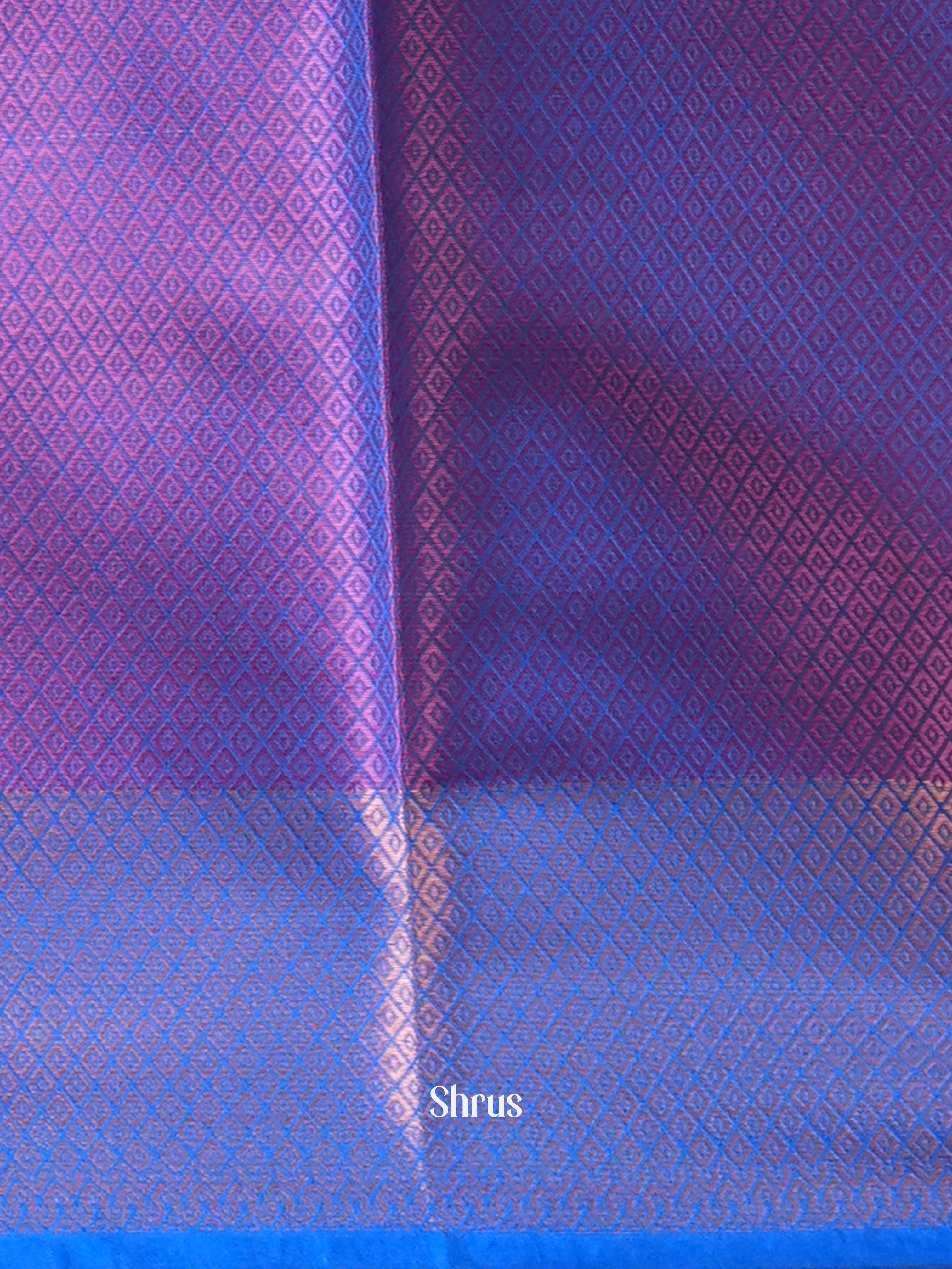 Purple & Blue - Tanchoi Saree - Shop on Shrus.com
