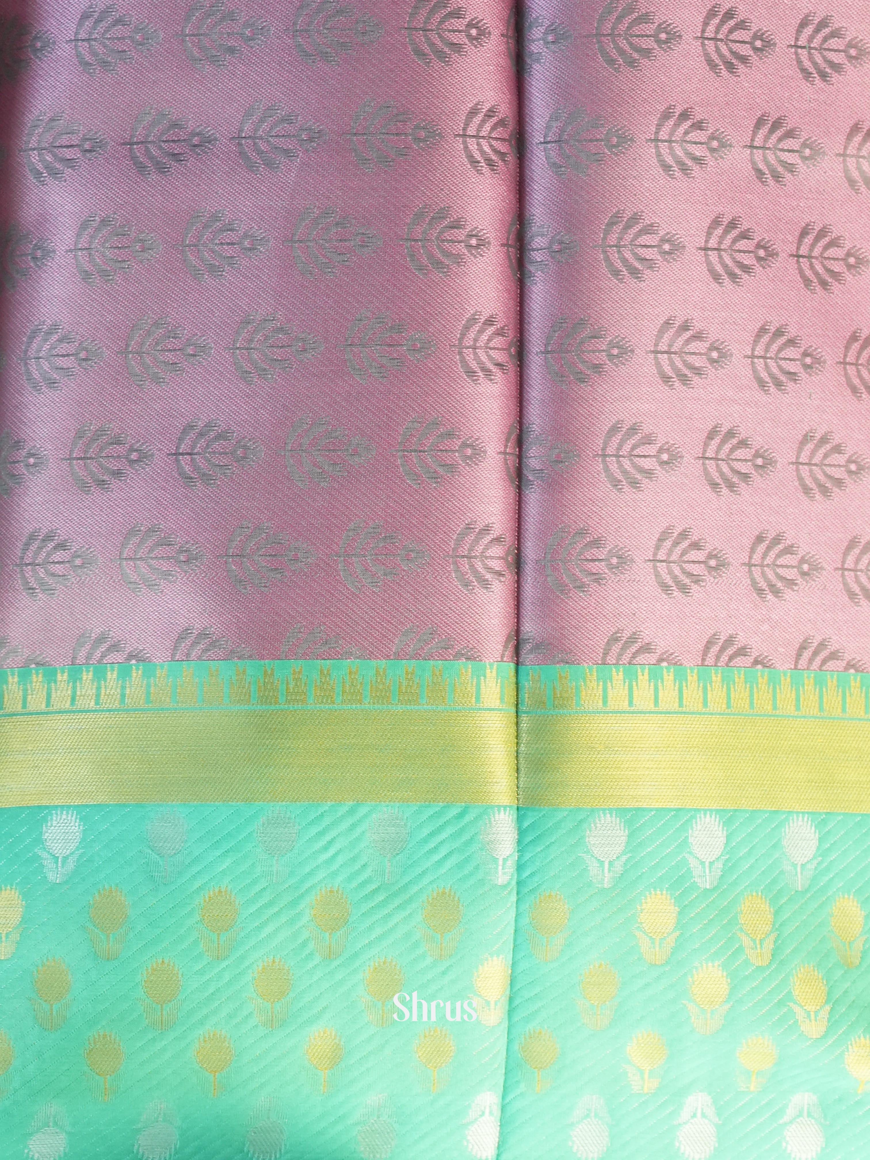 Pink & Teal - Tanchoi Saree - Shop on Shrus.com