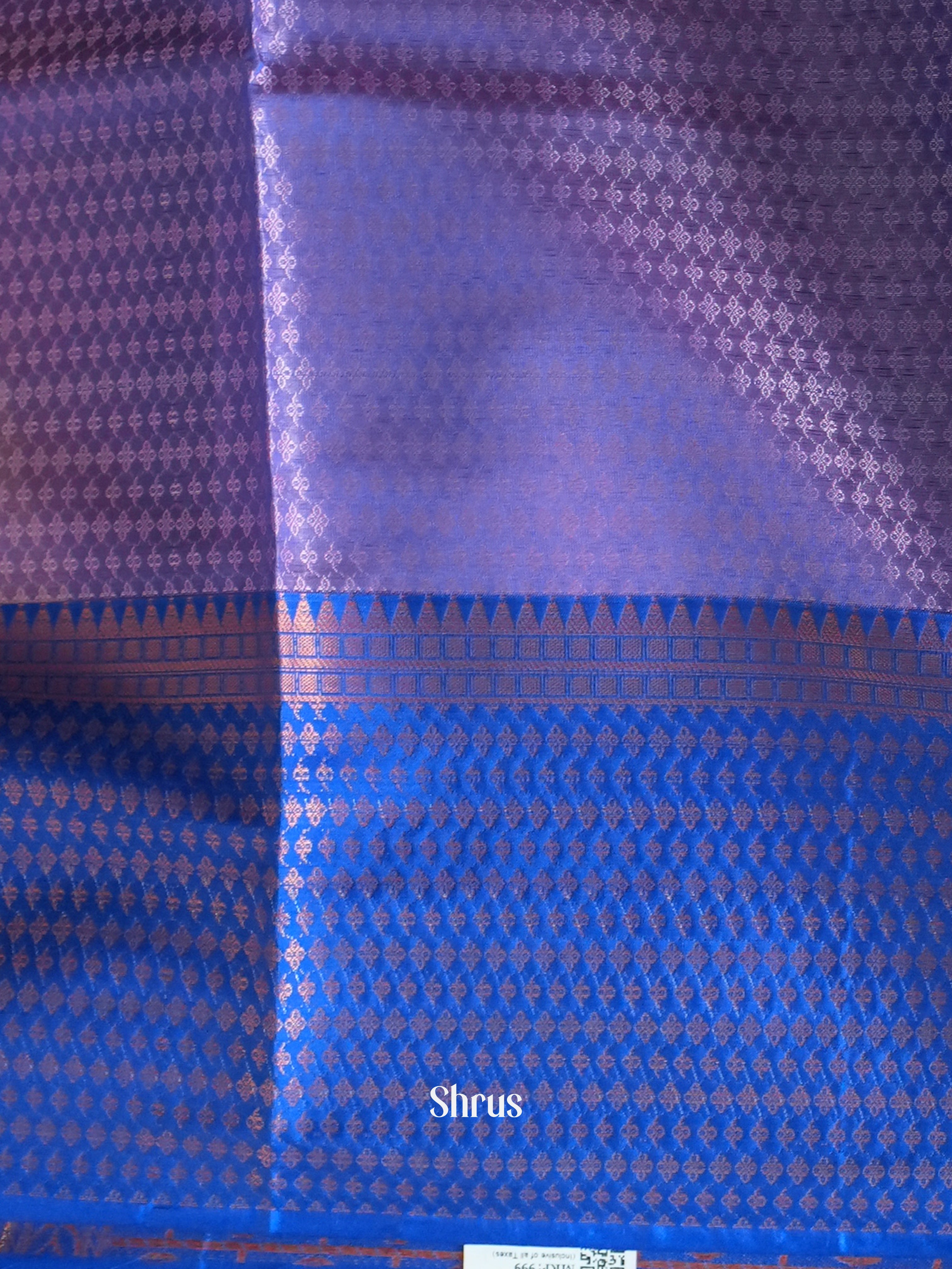 Pink & Blue- Tanchoi Saree - Shop on Shrus.com