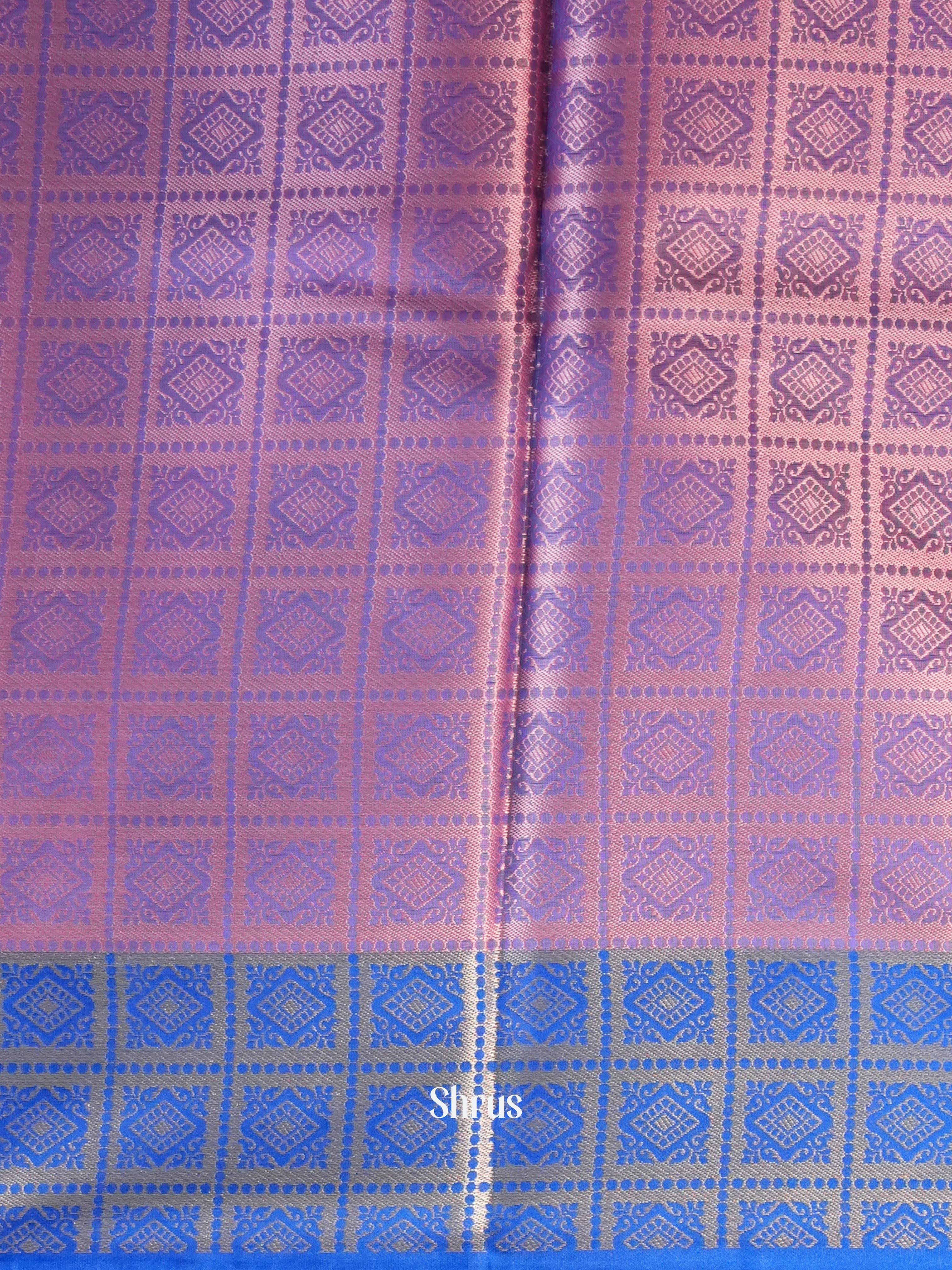 Pink & Blue - Tanchoi Saree - Shop on Shrus.com