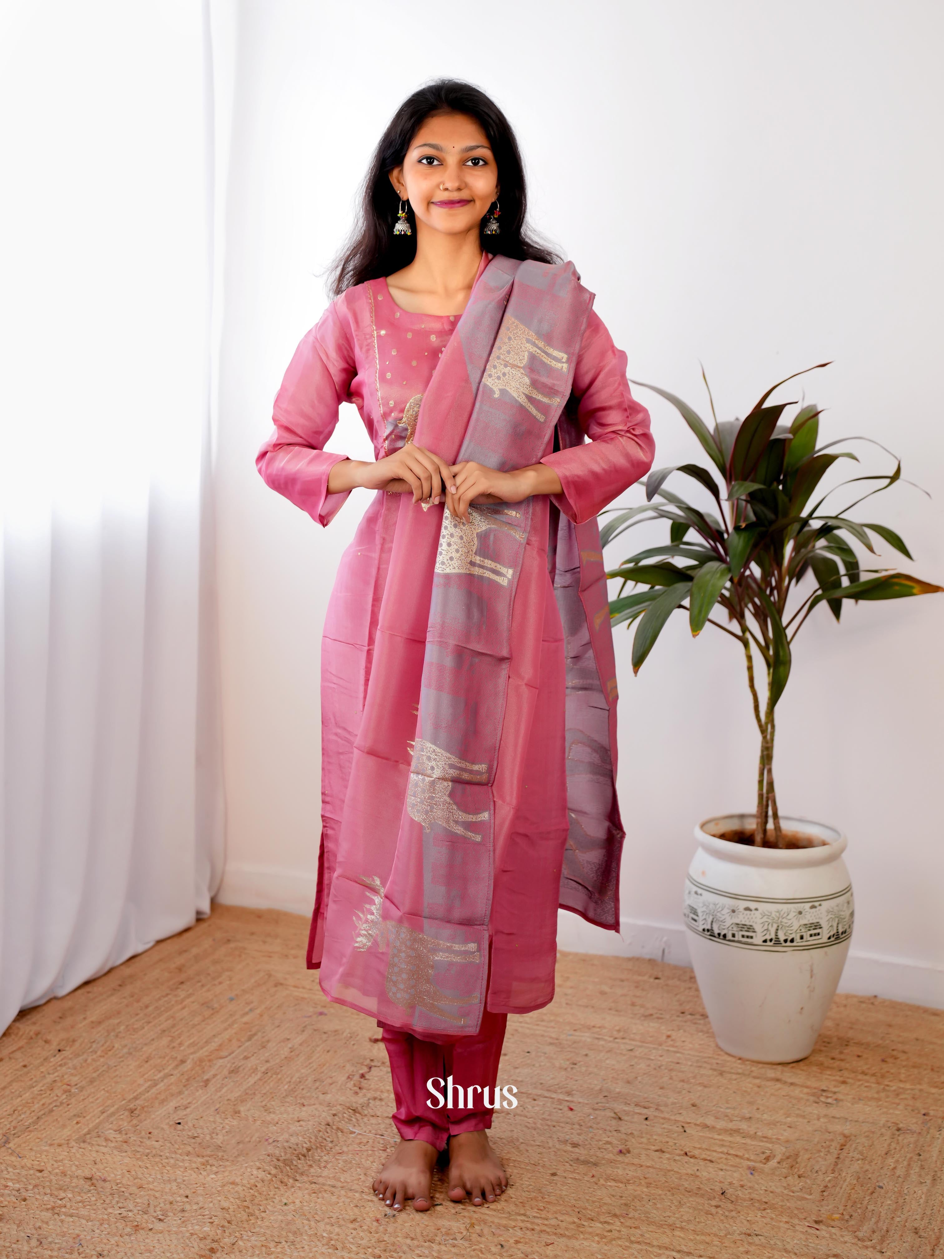 Pink -3pc Readymade Suits - Shop on Shrus.com