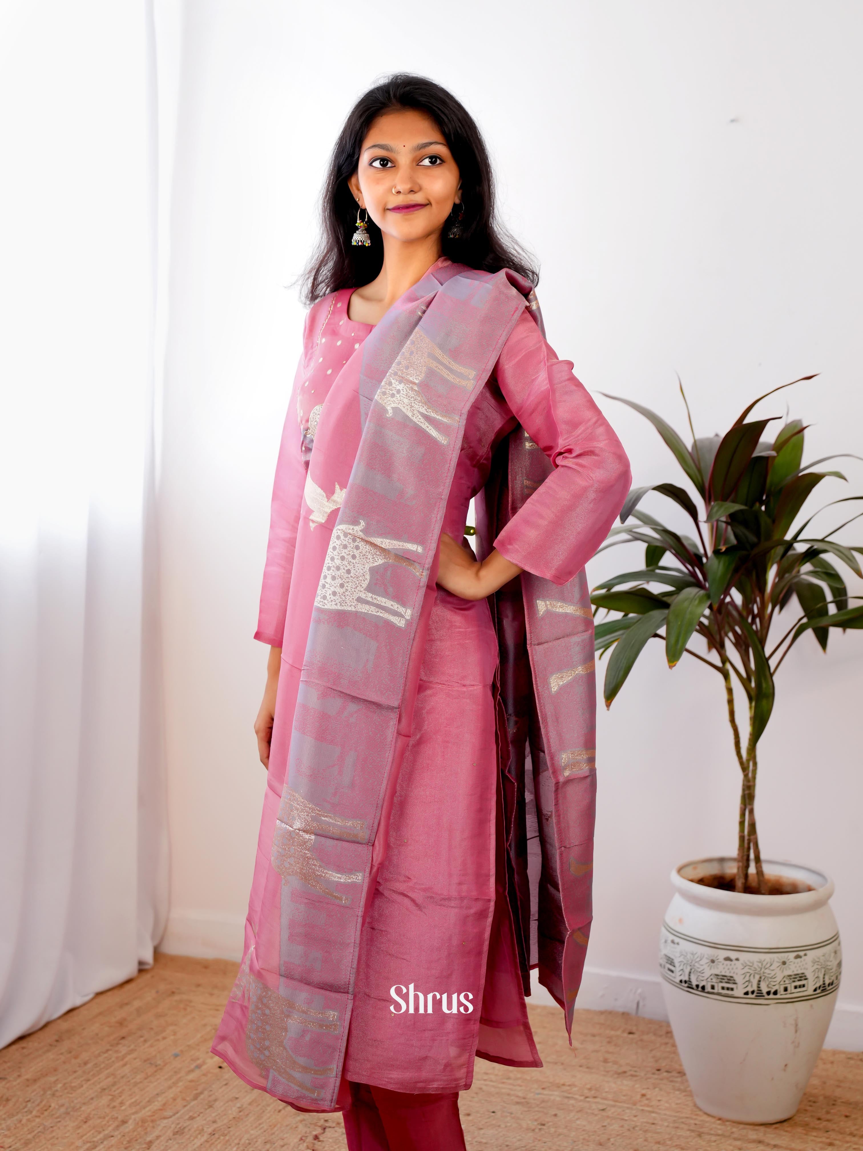 Pink -3pc Readymade Suits - Shop on Shrus.com