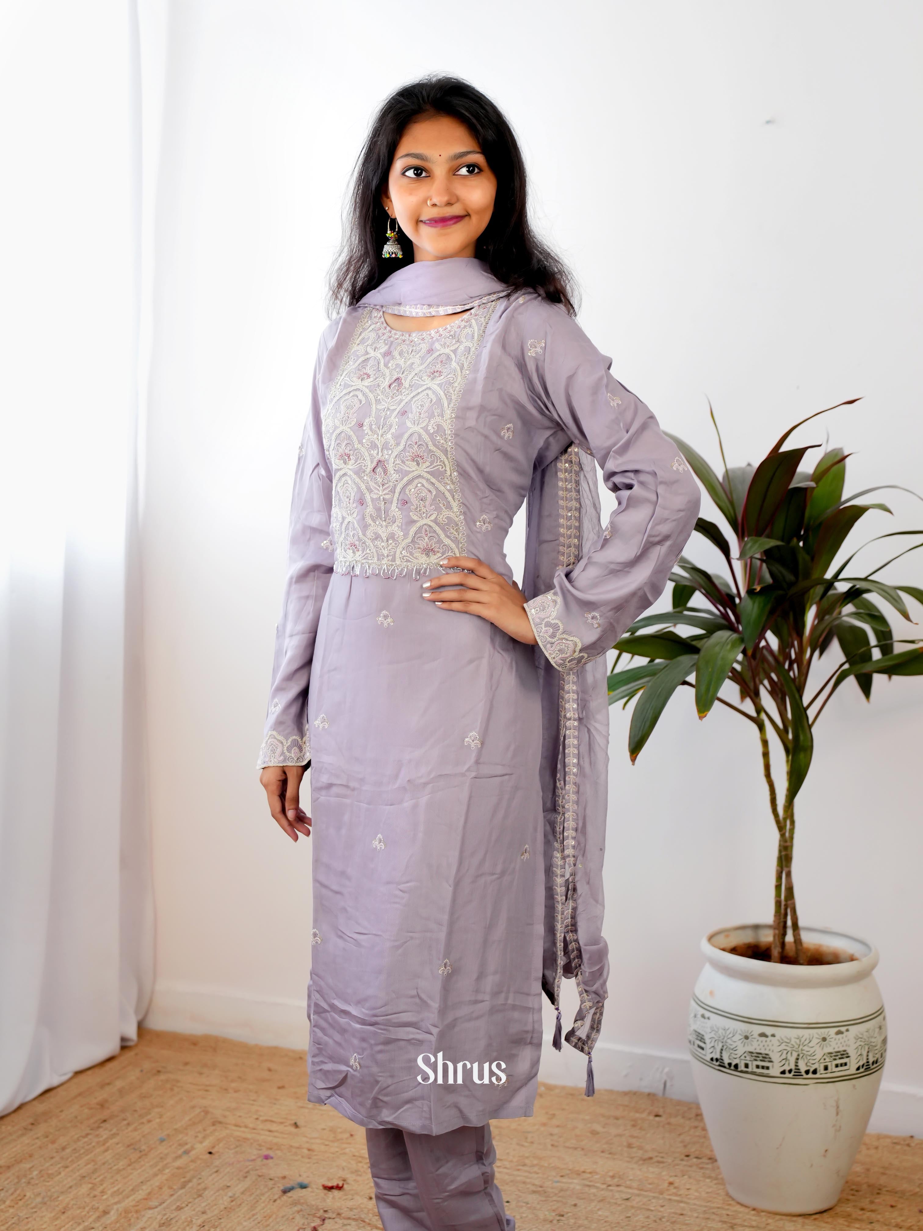 Purple - 3pc Festive Readymade Suits - Shop on Shrus.com