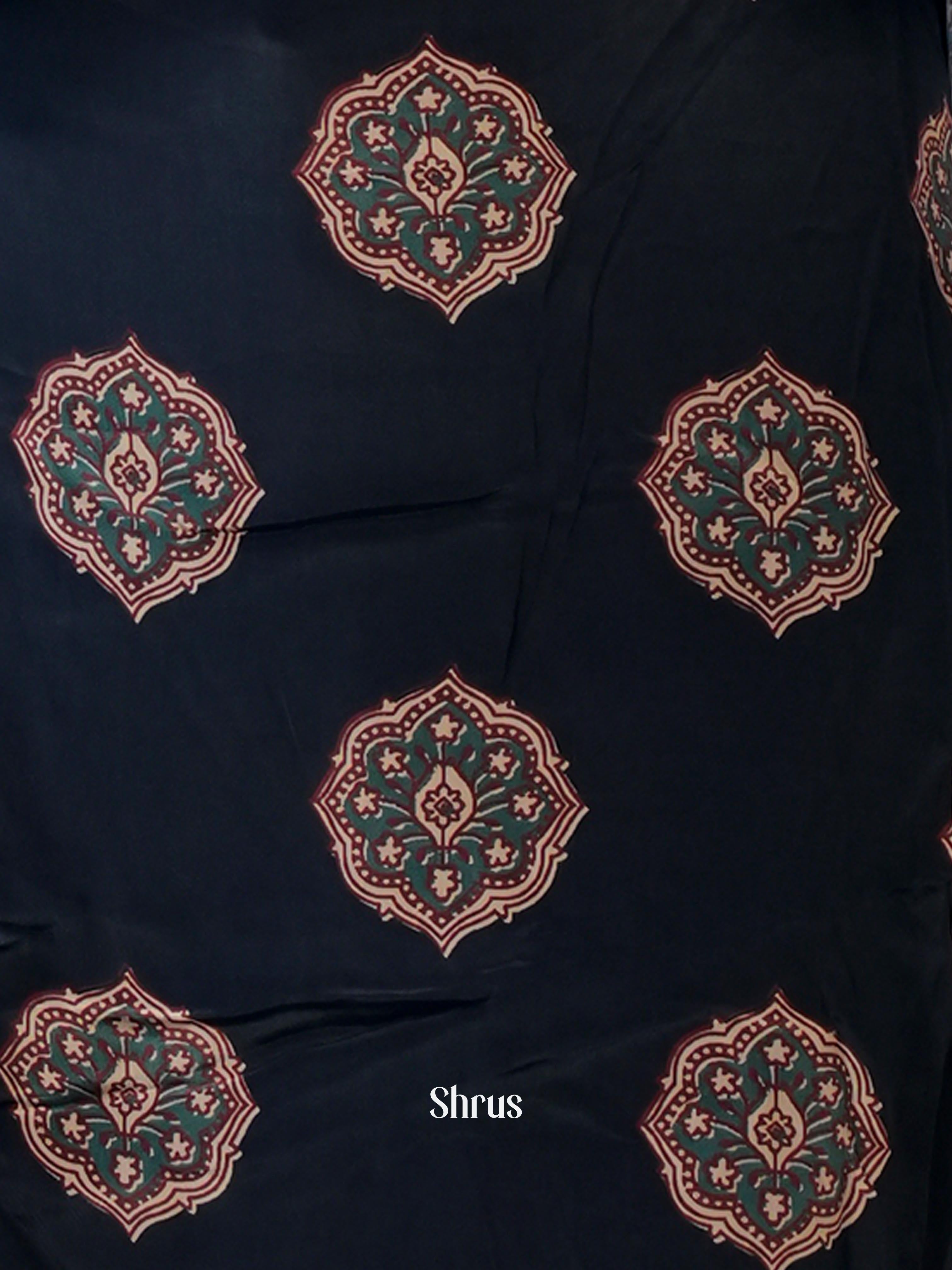 Black -3 pc Festive ajrakh printed Readymade Suits - Shop on Shrus.com