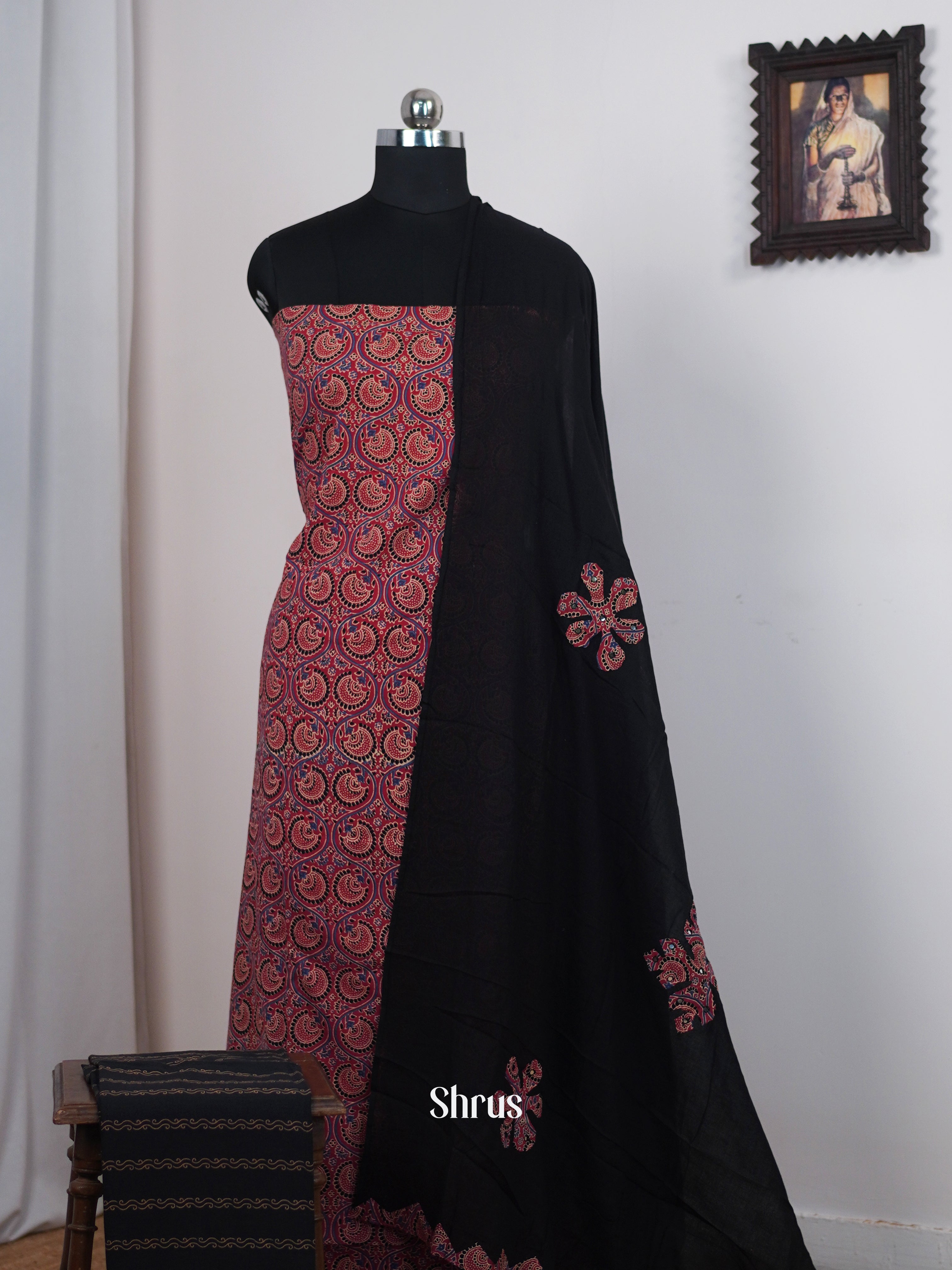 Maroon & Black - Cotton salwar - Shop on Shrus.com