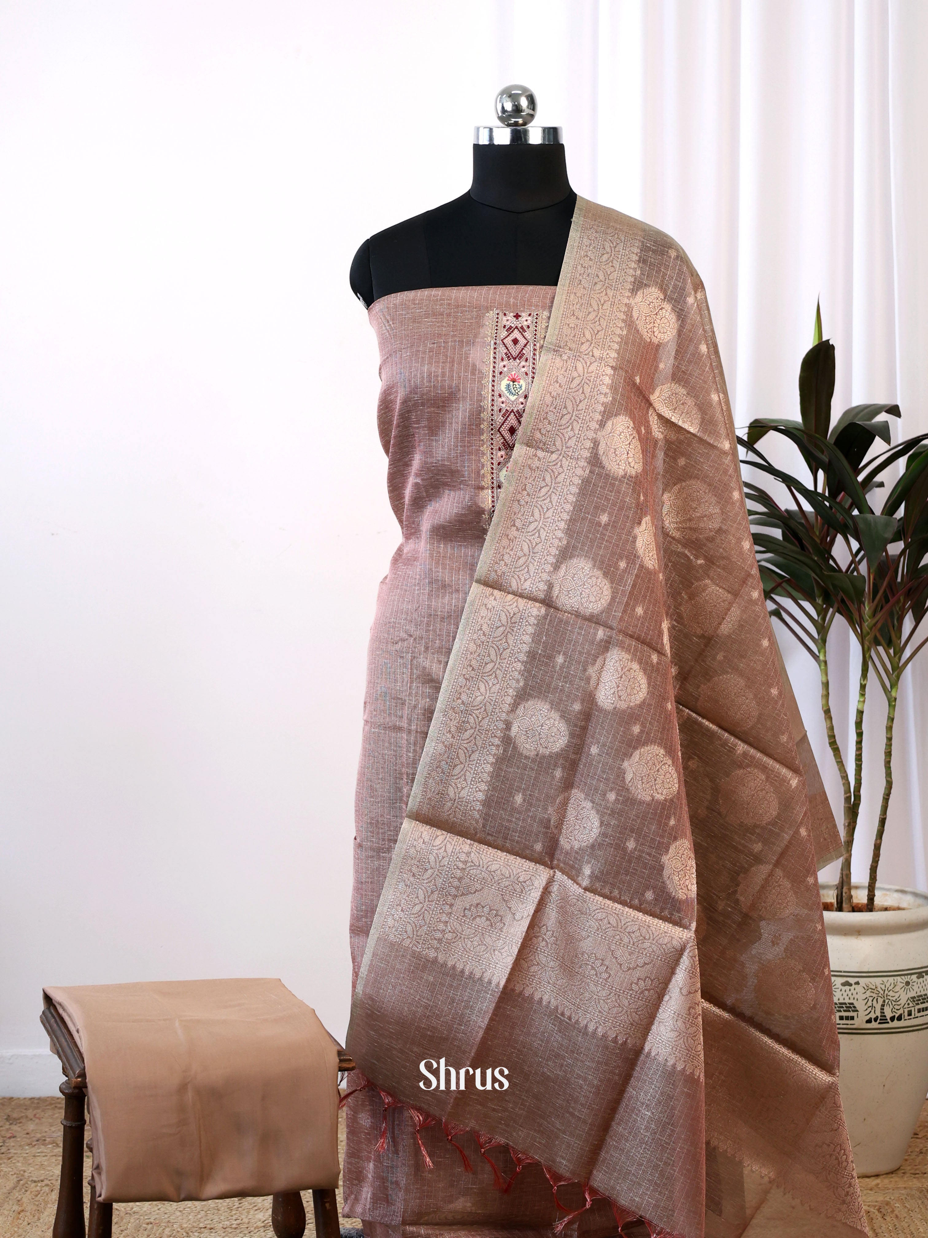 Dusty Brown - Chanderi salwar - Shop on Shrus.com