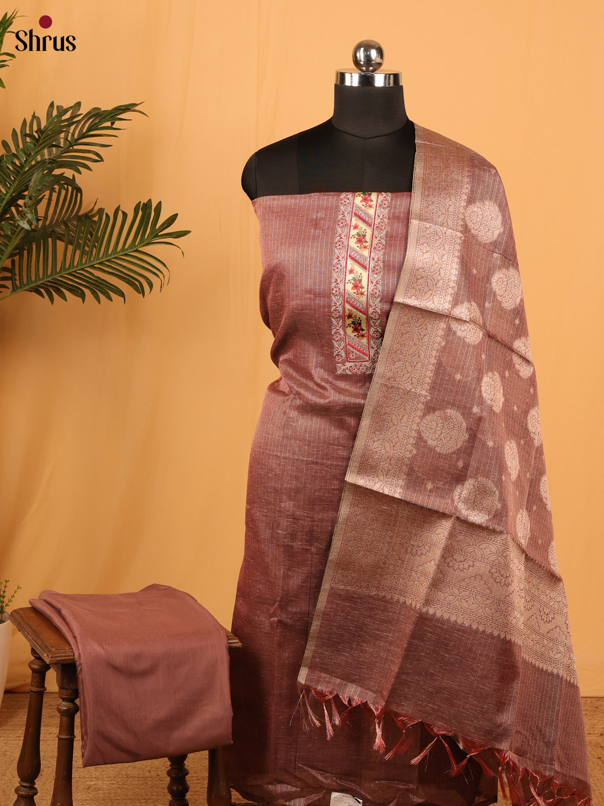 Dusty Brown - Chanderi salwar - Shop on Shrus.com