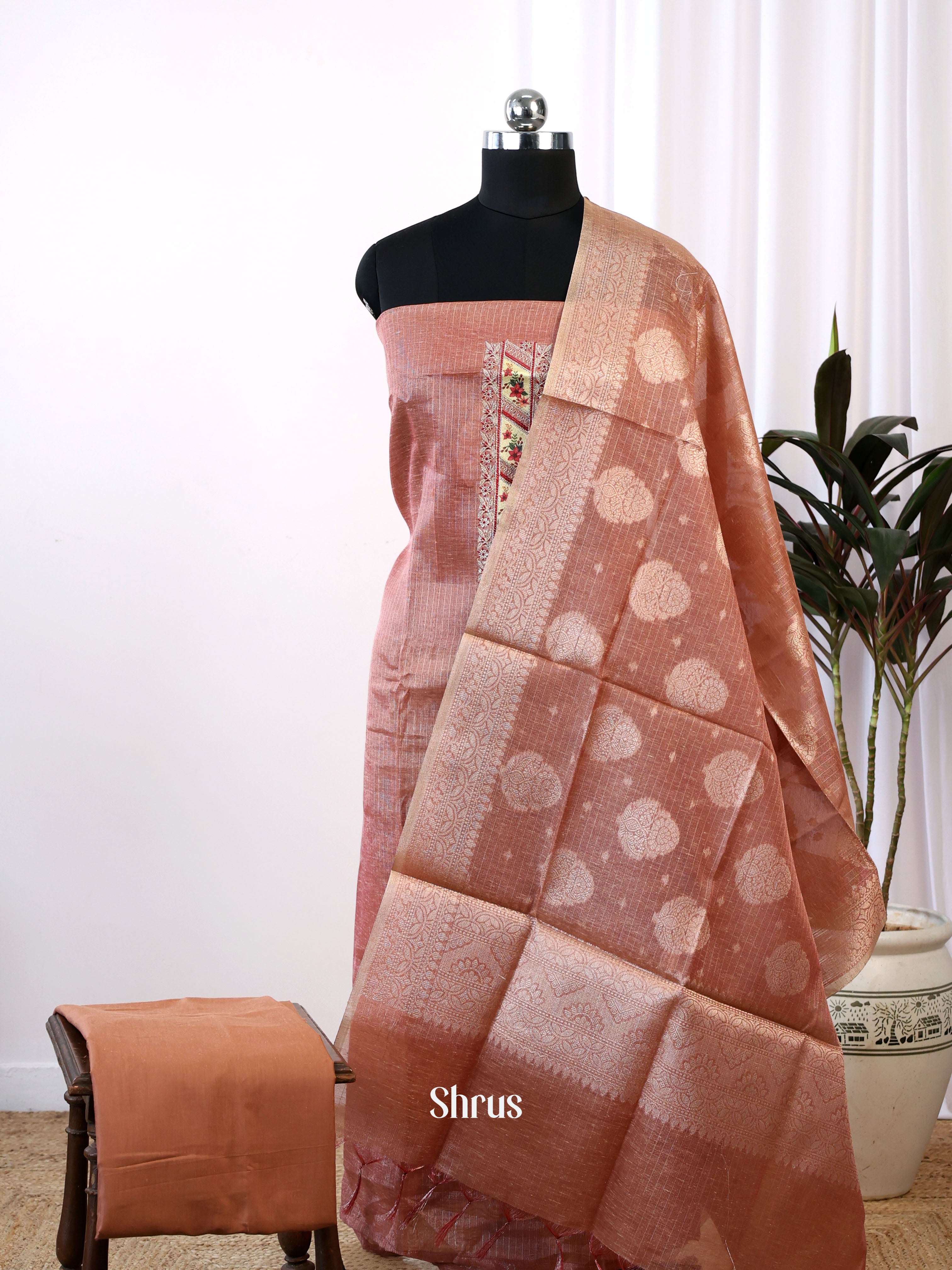 Brown - Chanderi salwar - Shop on Shrus.com