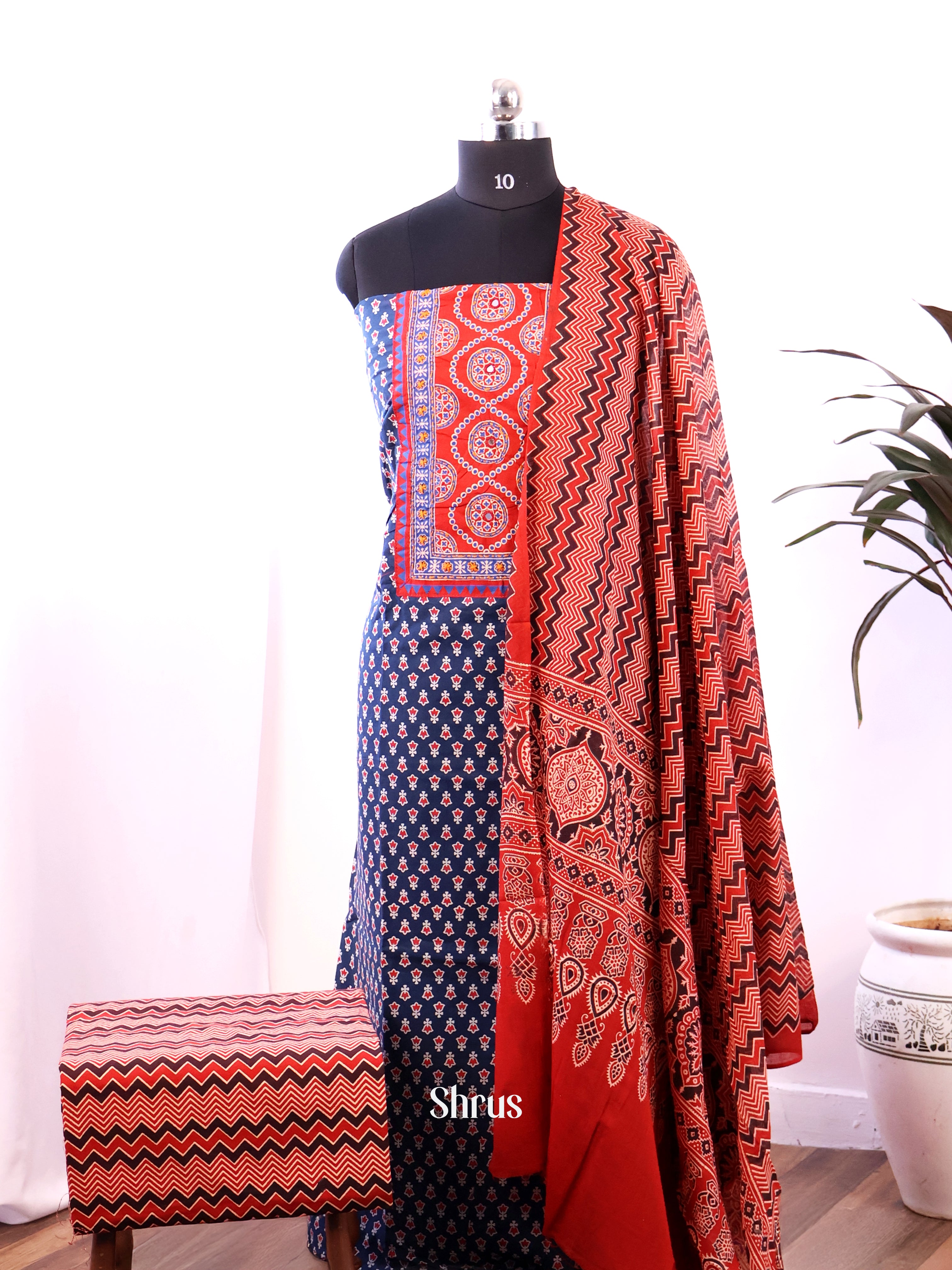 CIS13410 - Ajrakh Salwar - Shop on Shrus.com