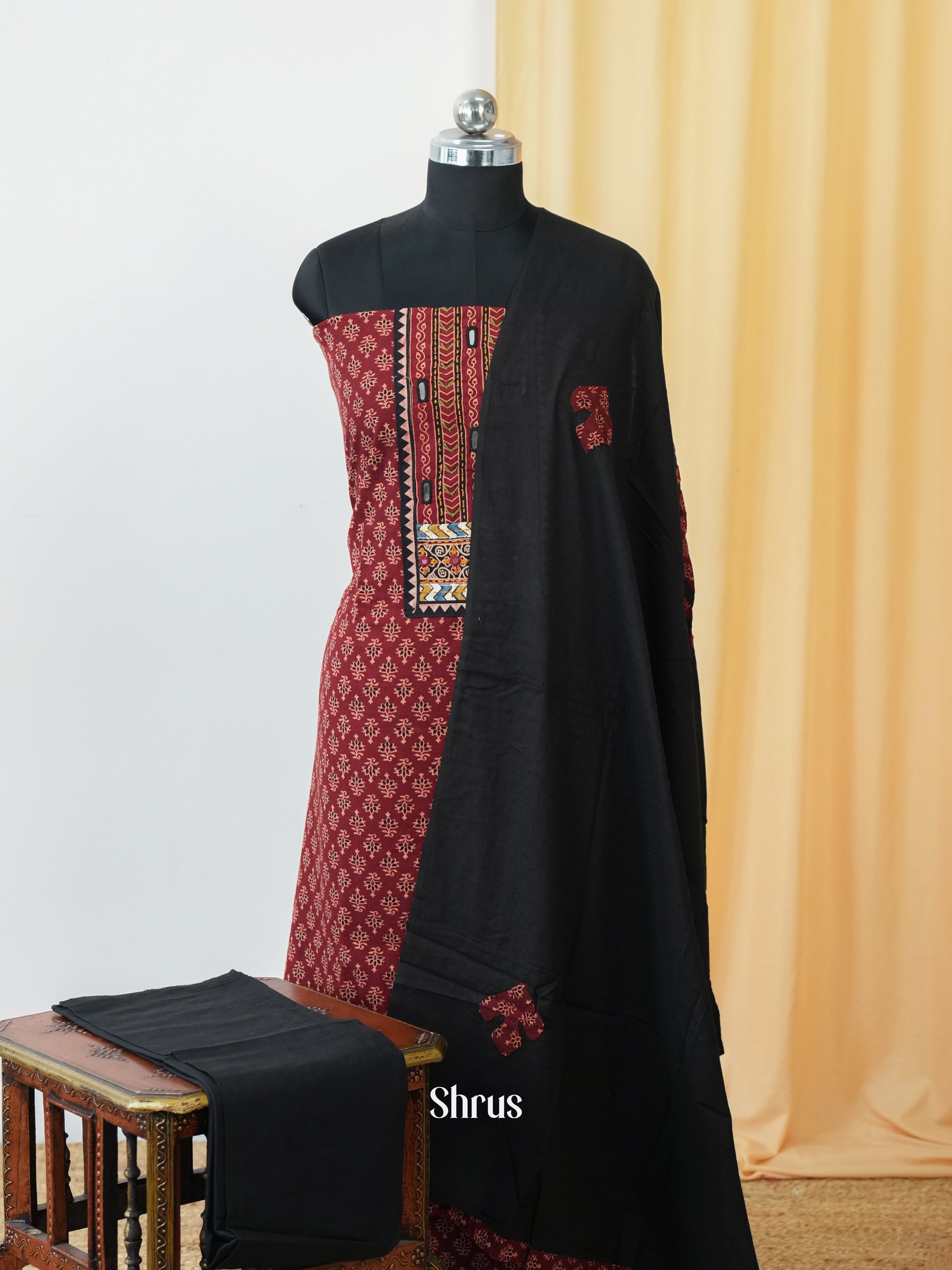 Red & Black - Ajrakh Salwar - Shop on Shrus.com