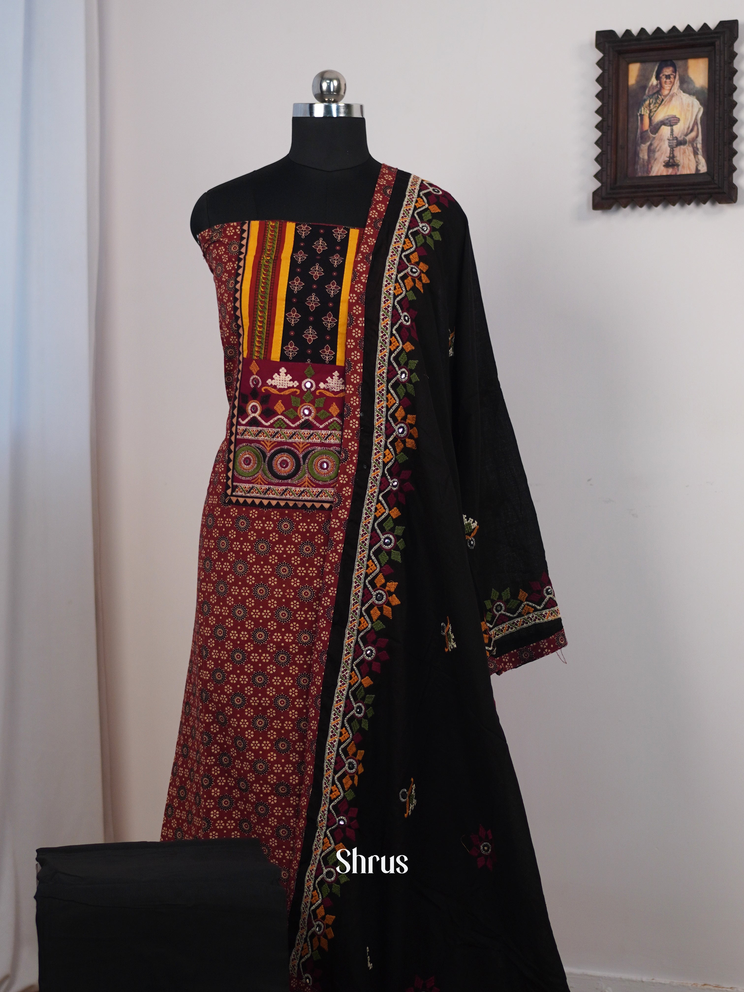 Brown & Black - Ajrakh Salwar - Shop on Shrus.com