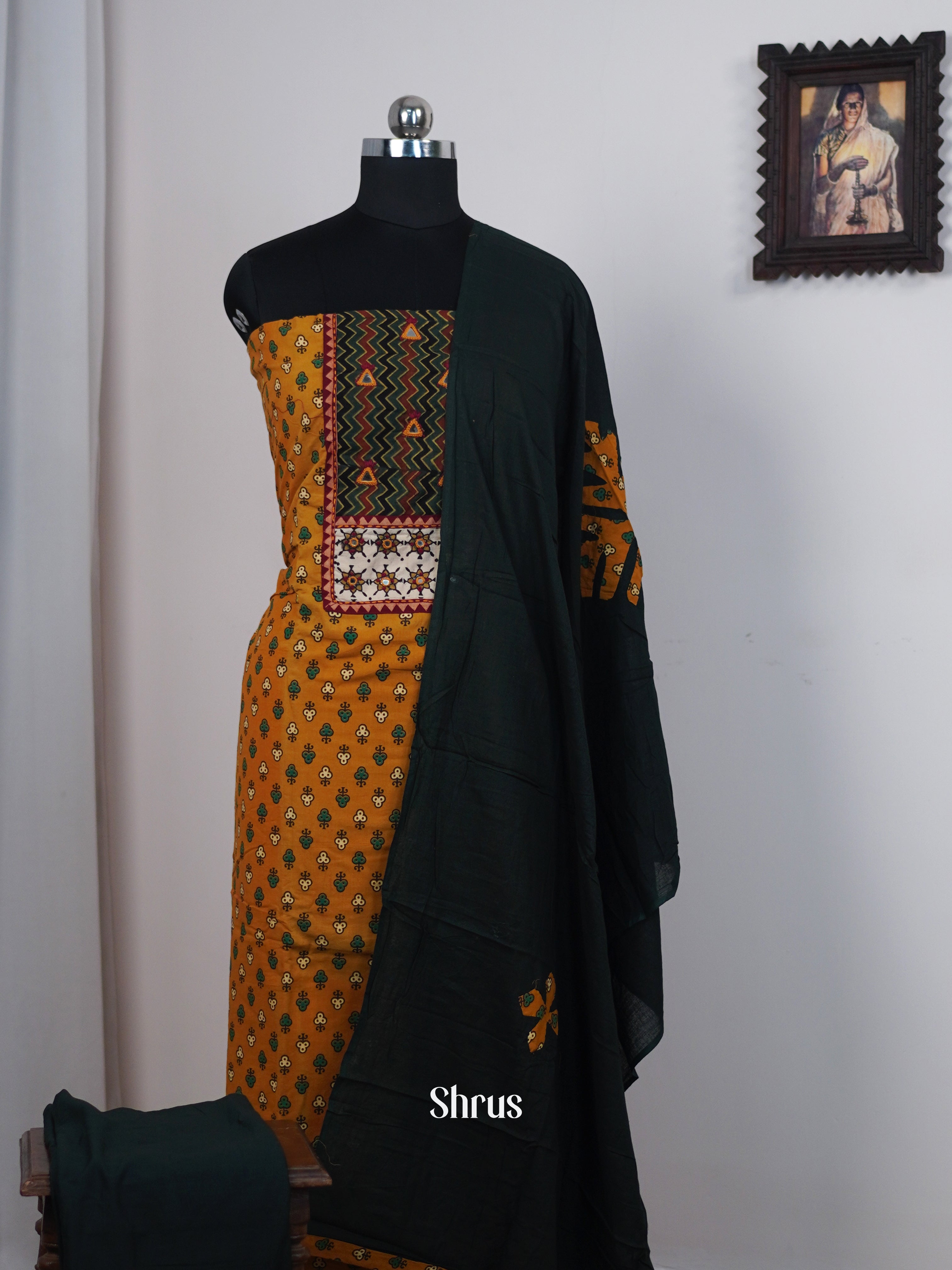 Mustard & Green - Ajrakh Salwar - Shop on Shrus.com