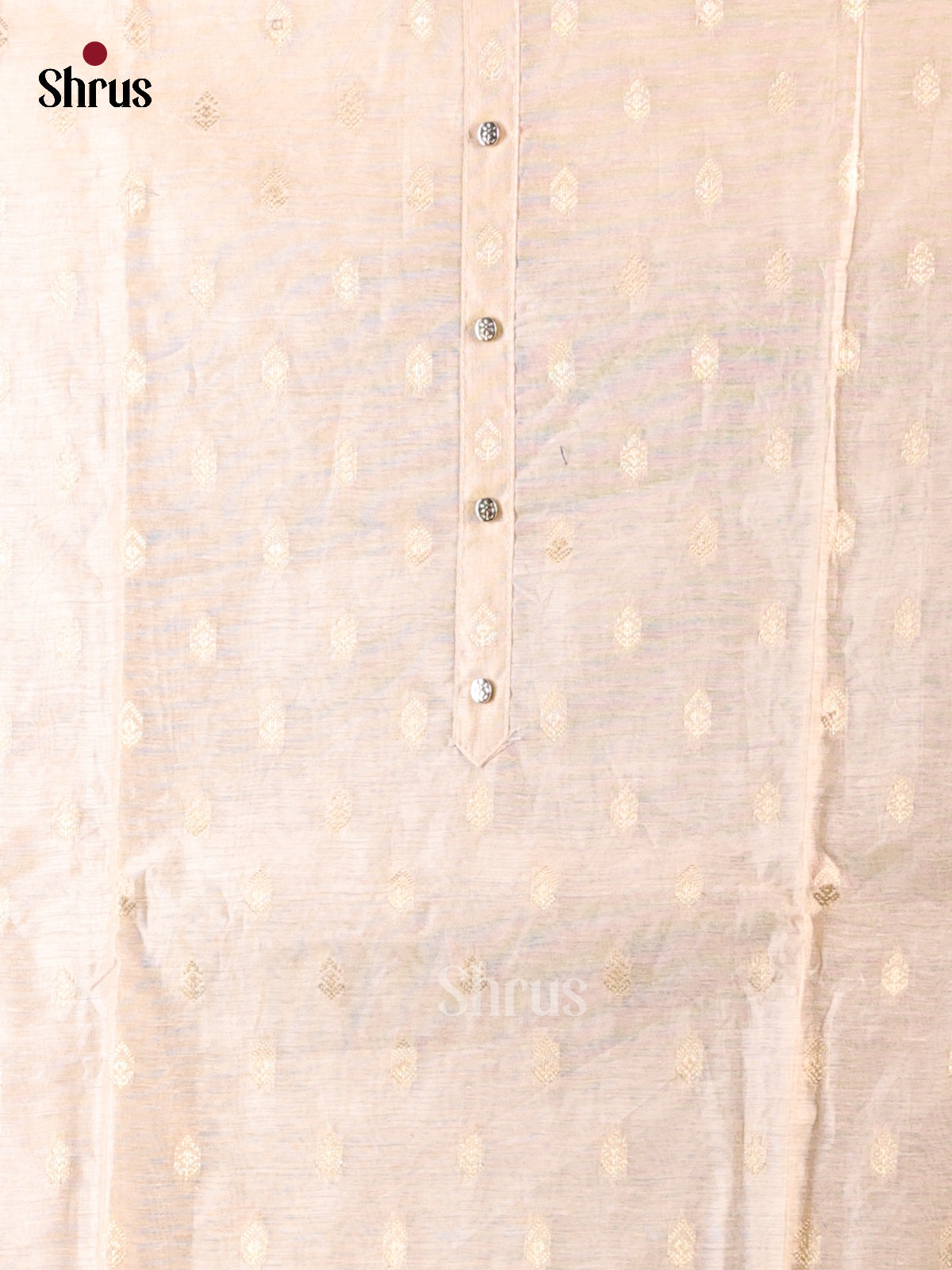 Cotton Salwar Unstitch Cream & Pink - CIS13459 - Shop on Shrus.com