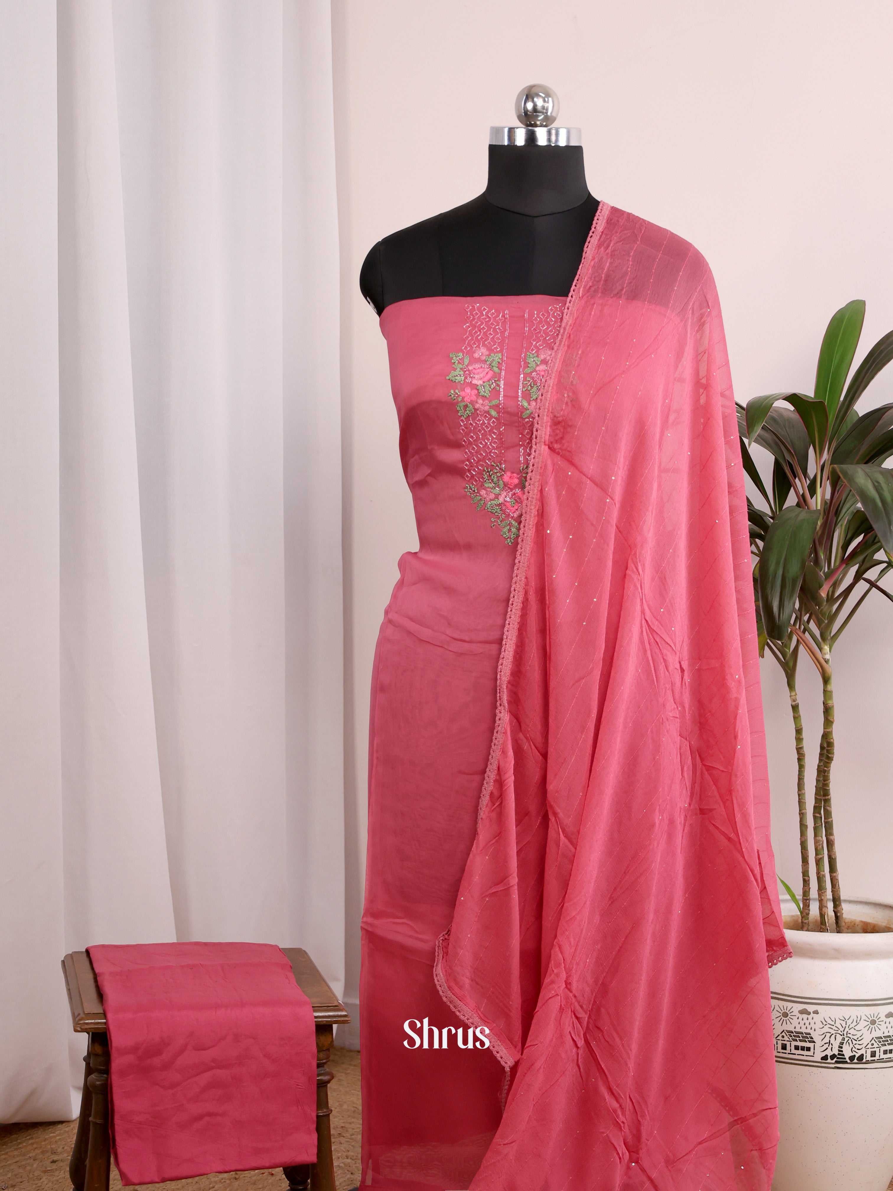 Pink- Georgette Salwar - Shop on Shrus.com