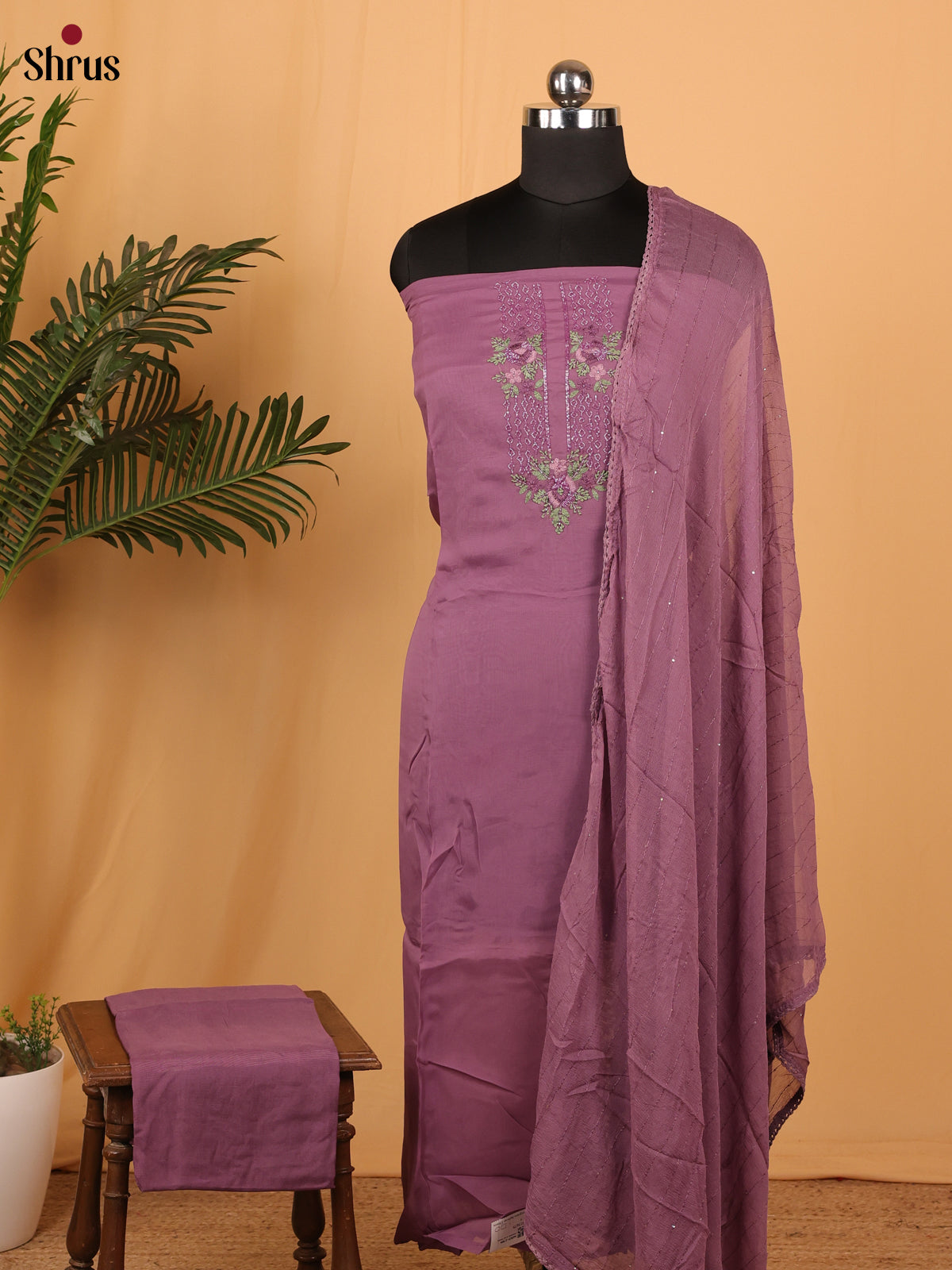 Onion Pink - Georgette Salwar - Shop on Shrus.com