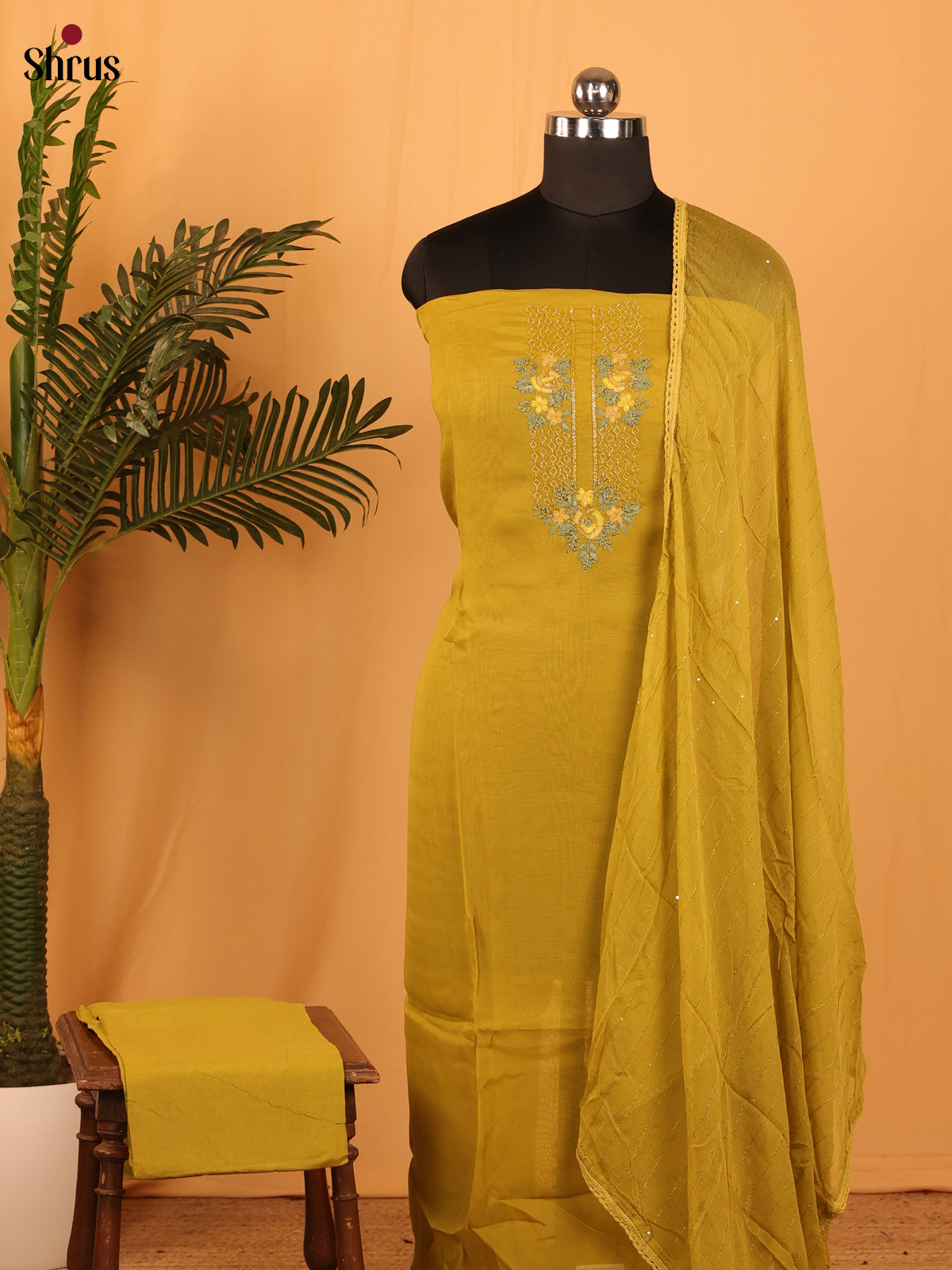 Mustard - Georgette Salwar - Shop on Shrus.com