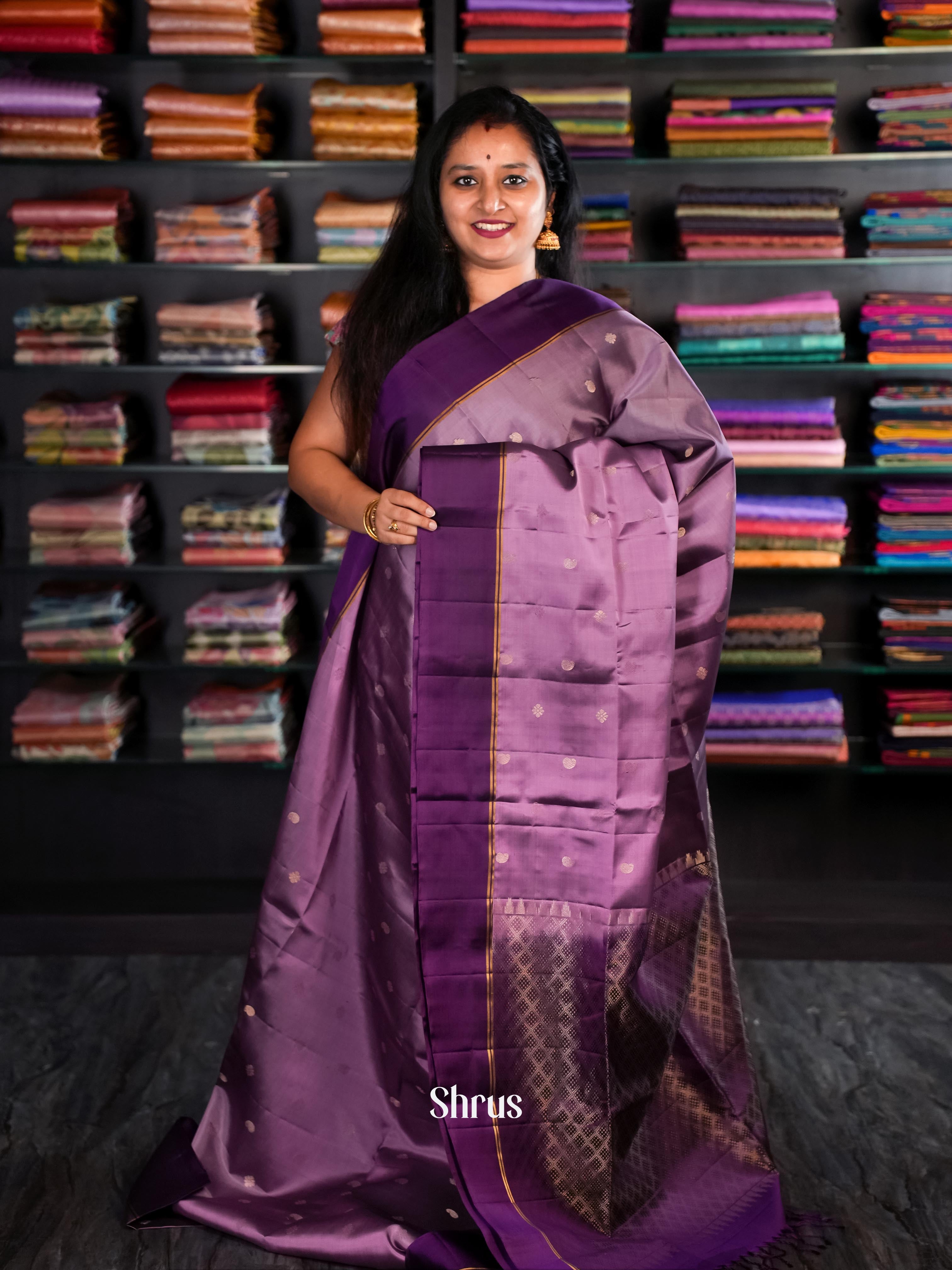 Purple & Violet - Soft Silk Saree - Shop on Shrus.com