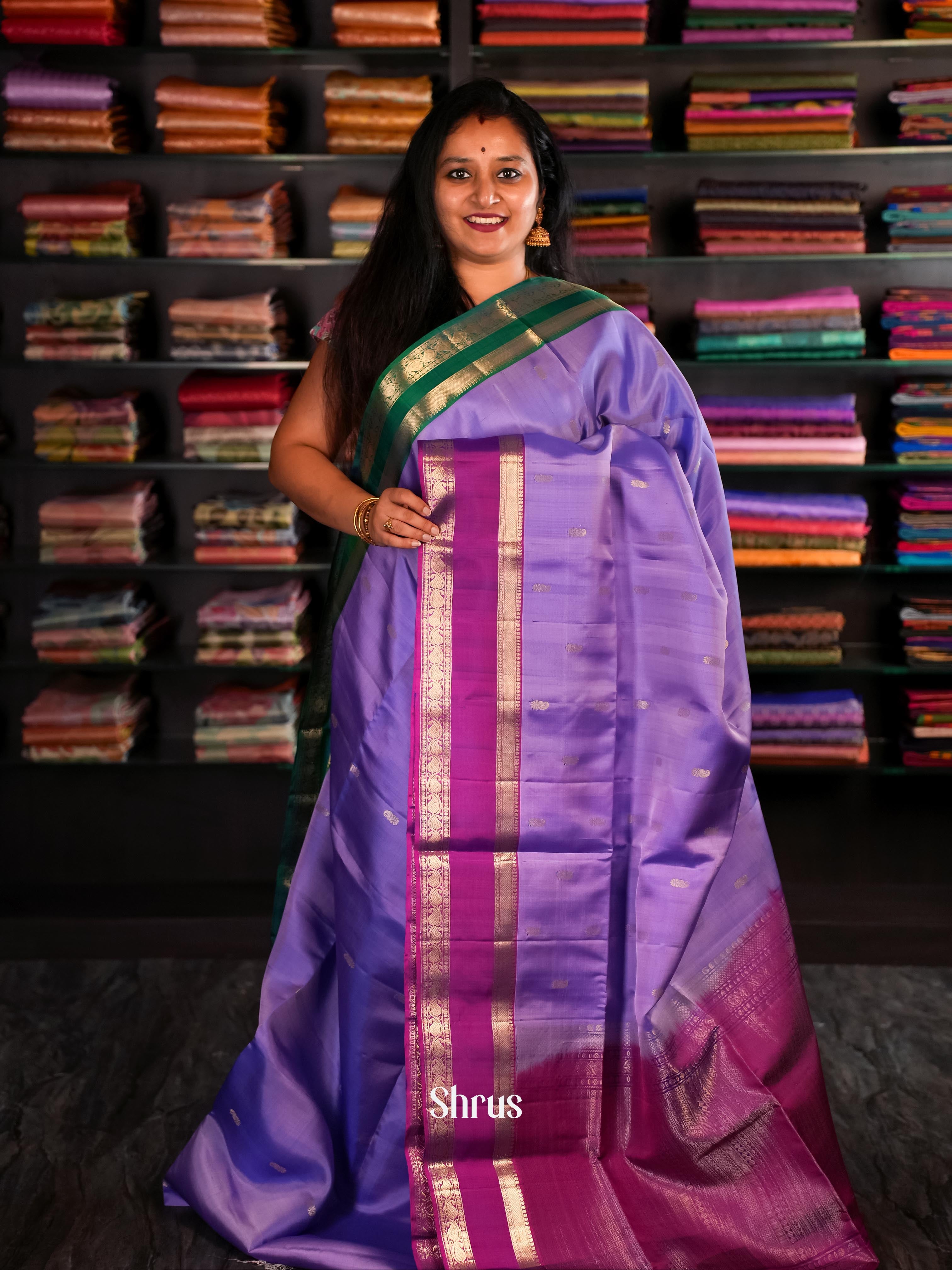 Lavender & Purple - Soft Silk Saree - Shop on Shrus.com