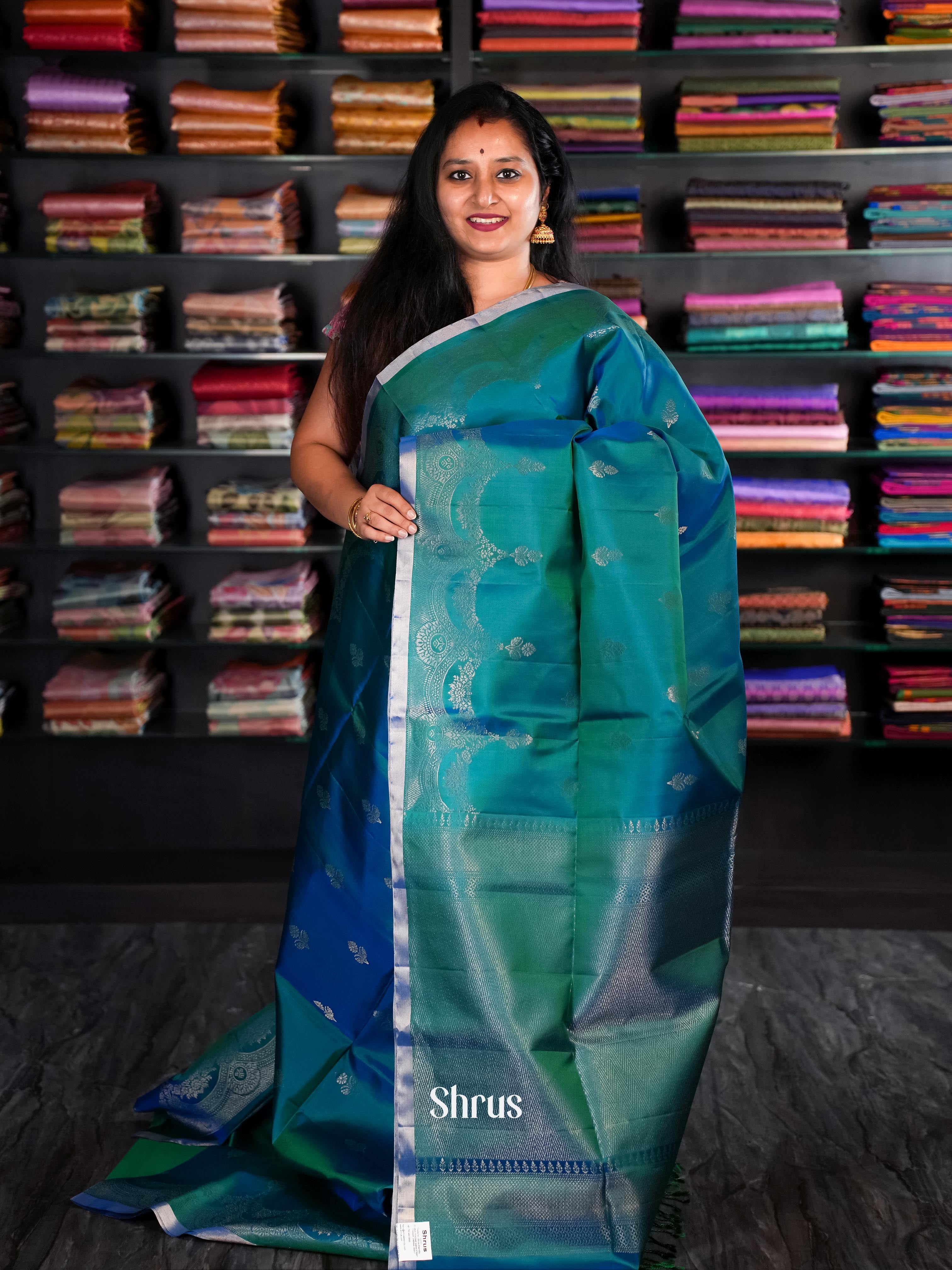 Green(Single Tone)- Soft Silk Saree - Shop on Shrus.com