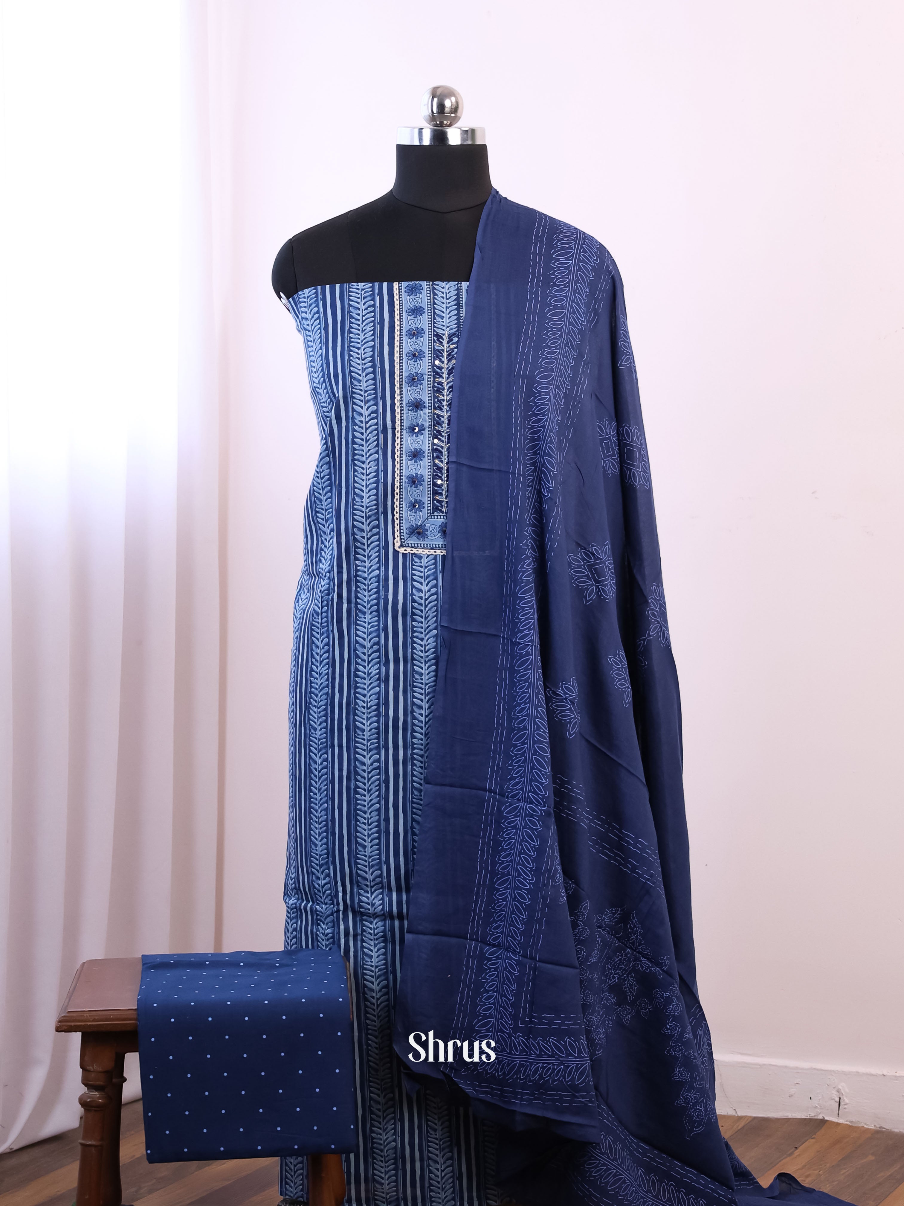 Blue - Cotton salwar - Shop on Shrus.com