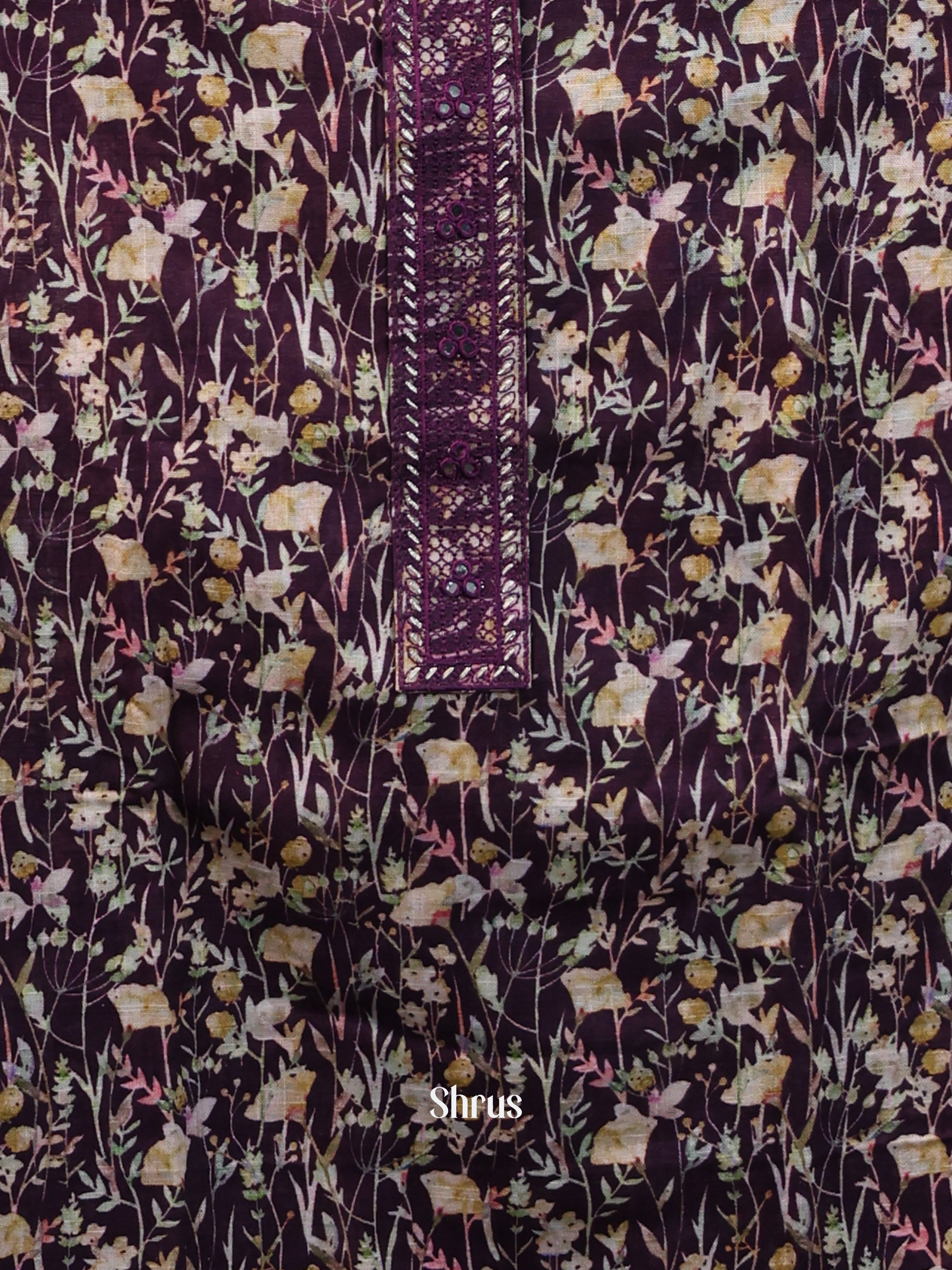 Purple- Cotton salwar - Shop on Shrus.com