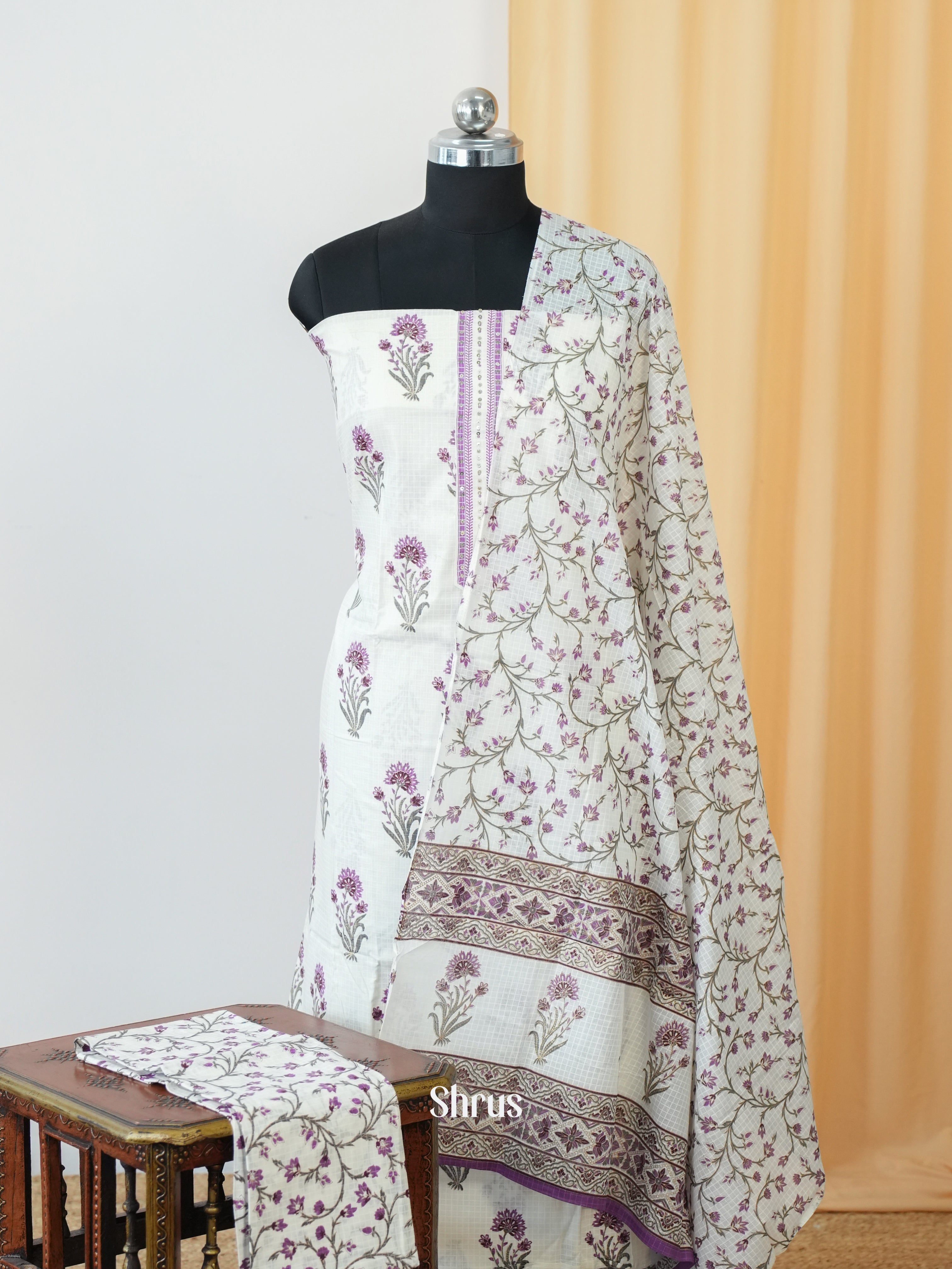 Cream - Cotton salwar - Shop on Shrus.com