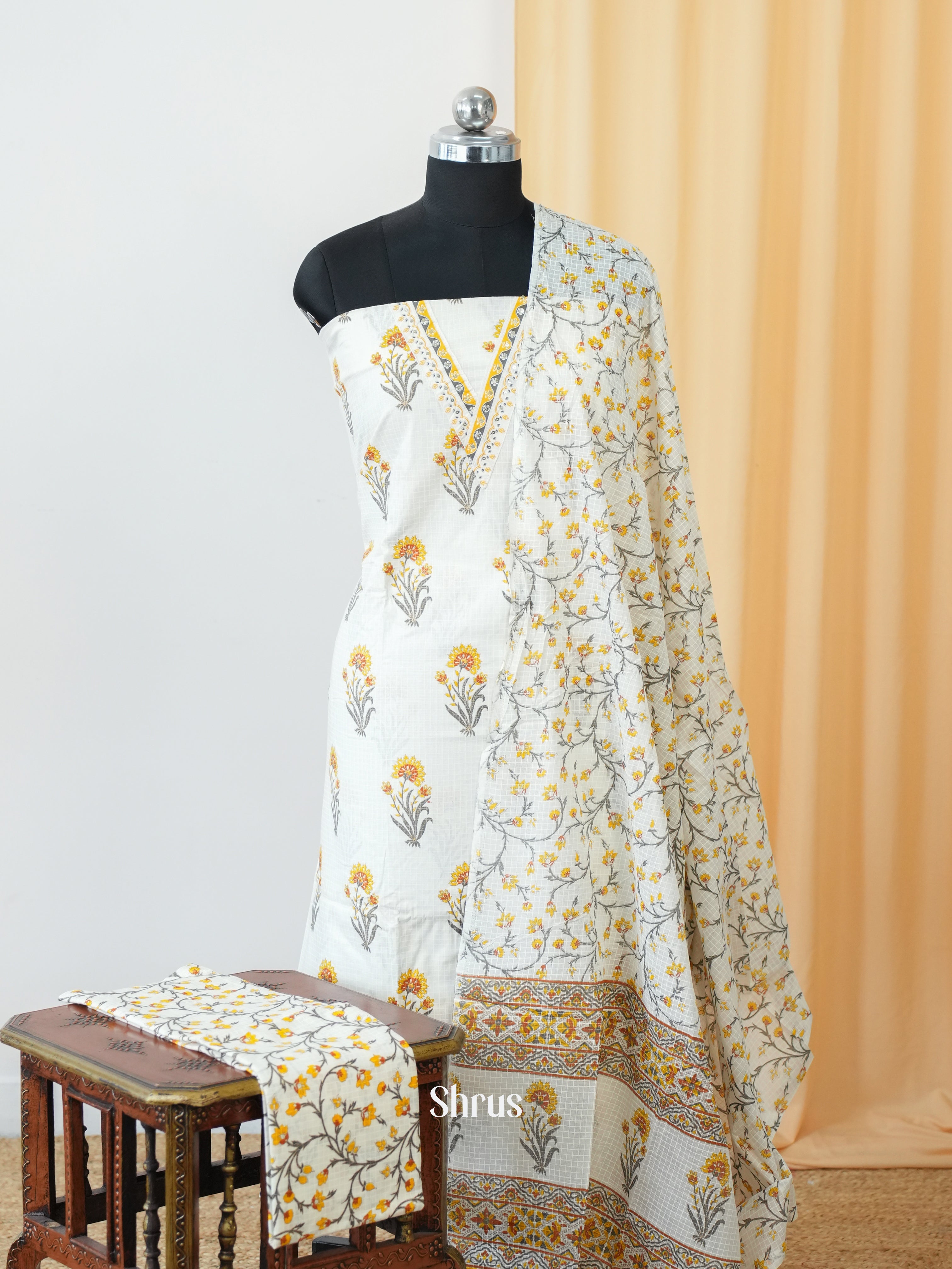 Cream - Cotton salwar - Shop on Shrus.com