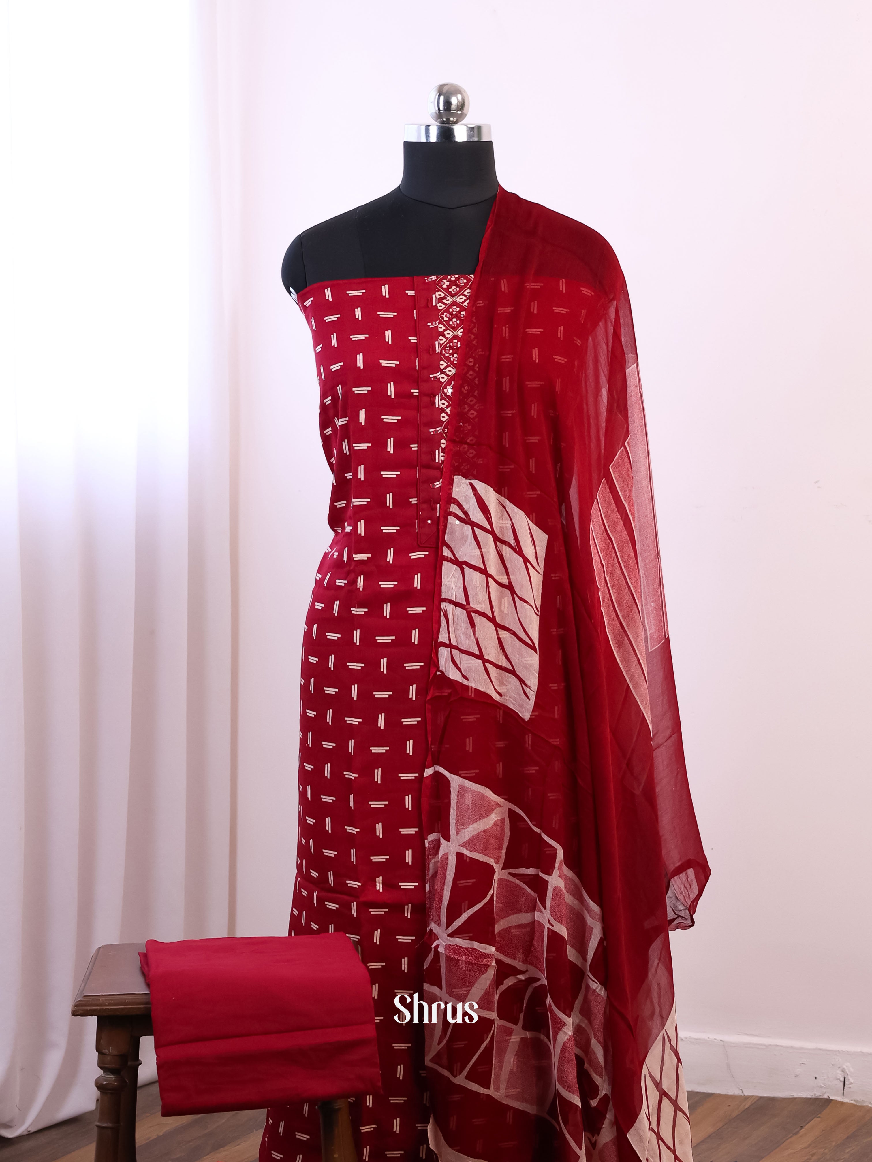 Maroon - Cotton salwar - Shop on Shrus.com