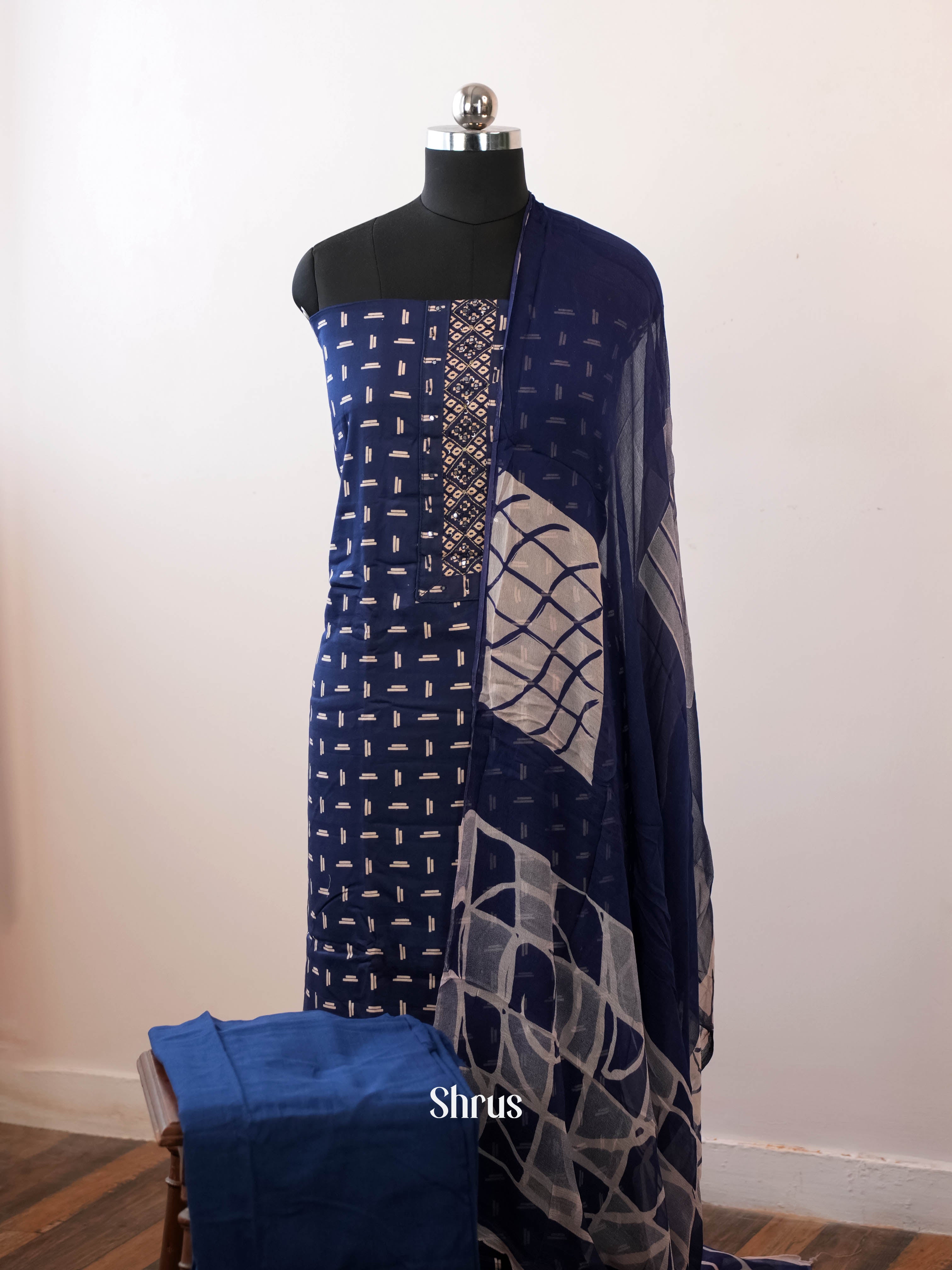 Blue- Cotton salwar - Shop on Shrus.com