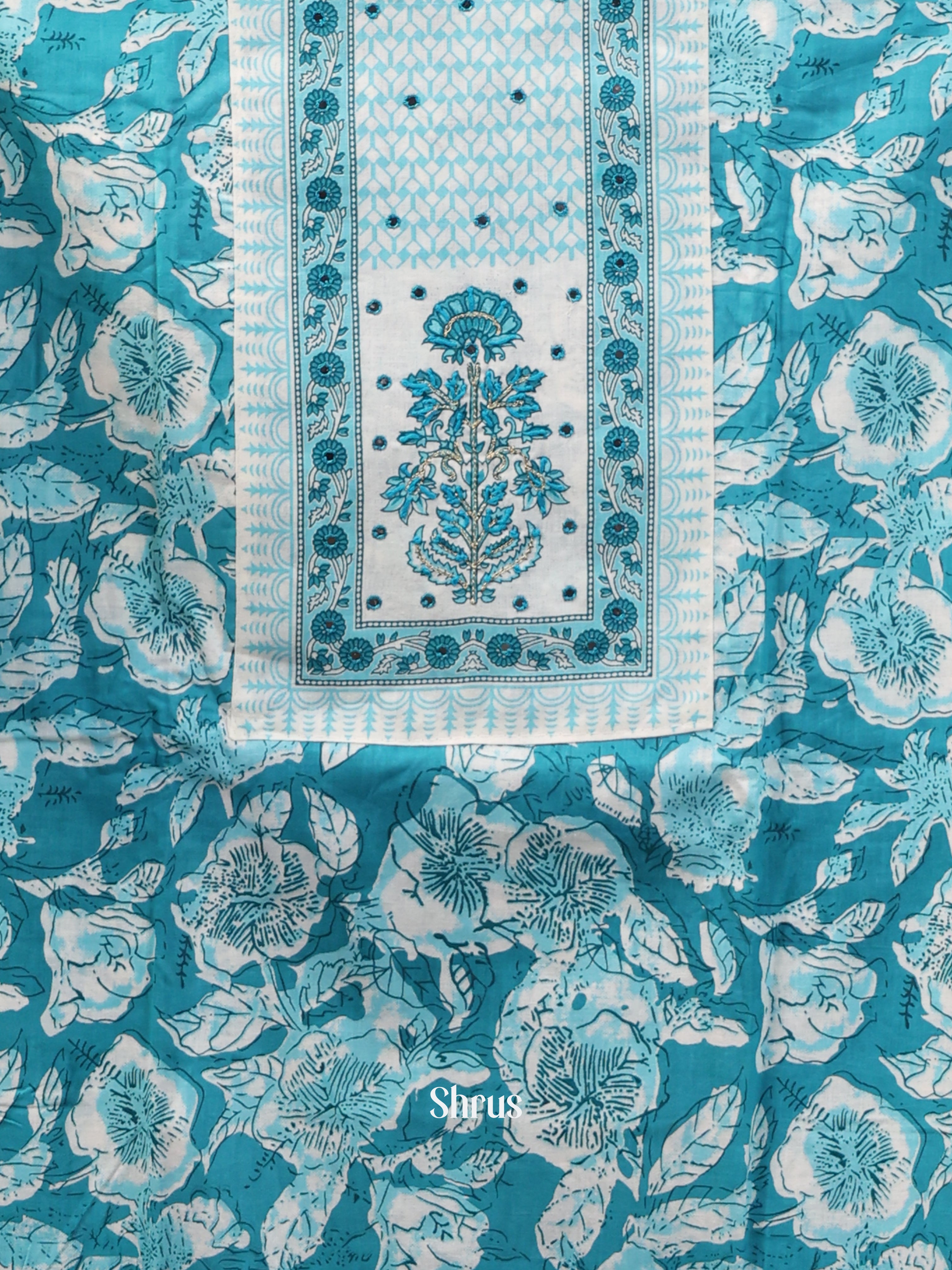 Blue & White - Cotton salwar - Shop on Shrus.com