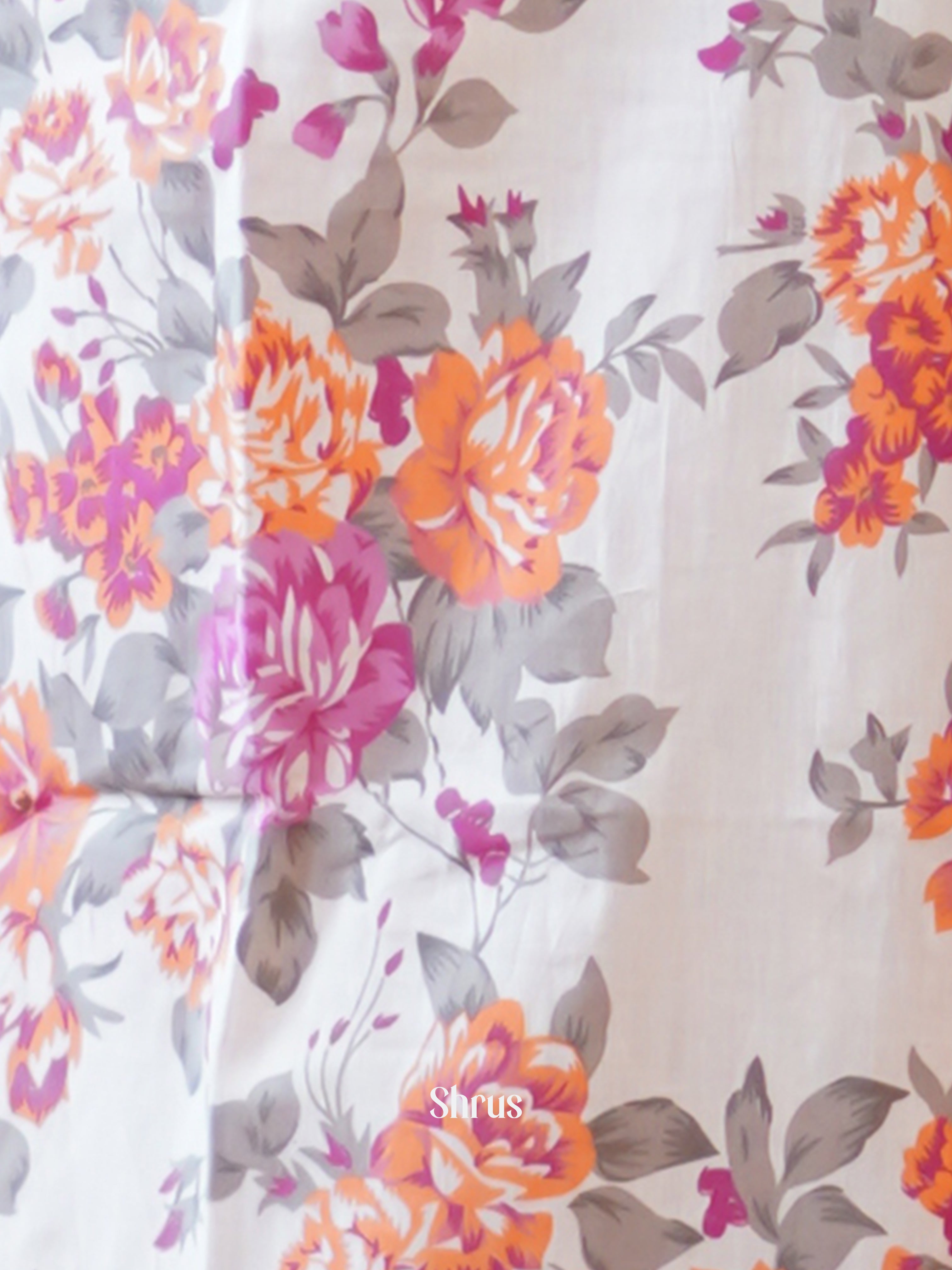 White & Orange - 3pc printed Readymade Suits - Shop on Shrus.com