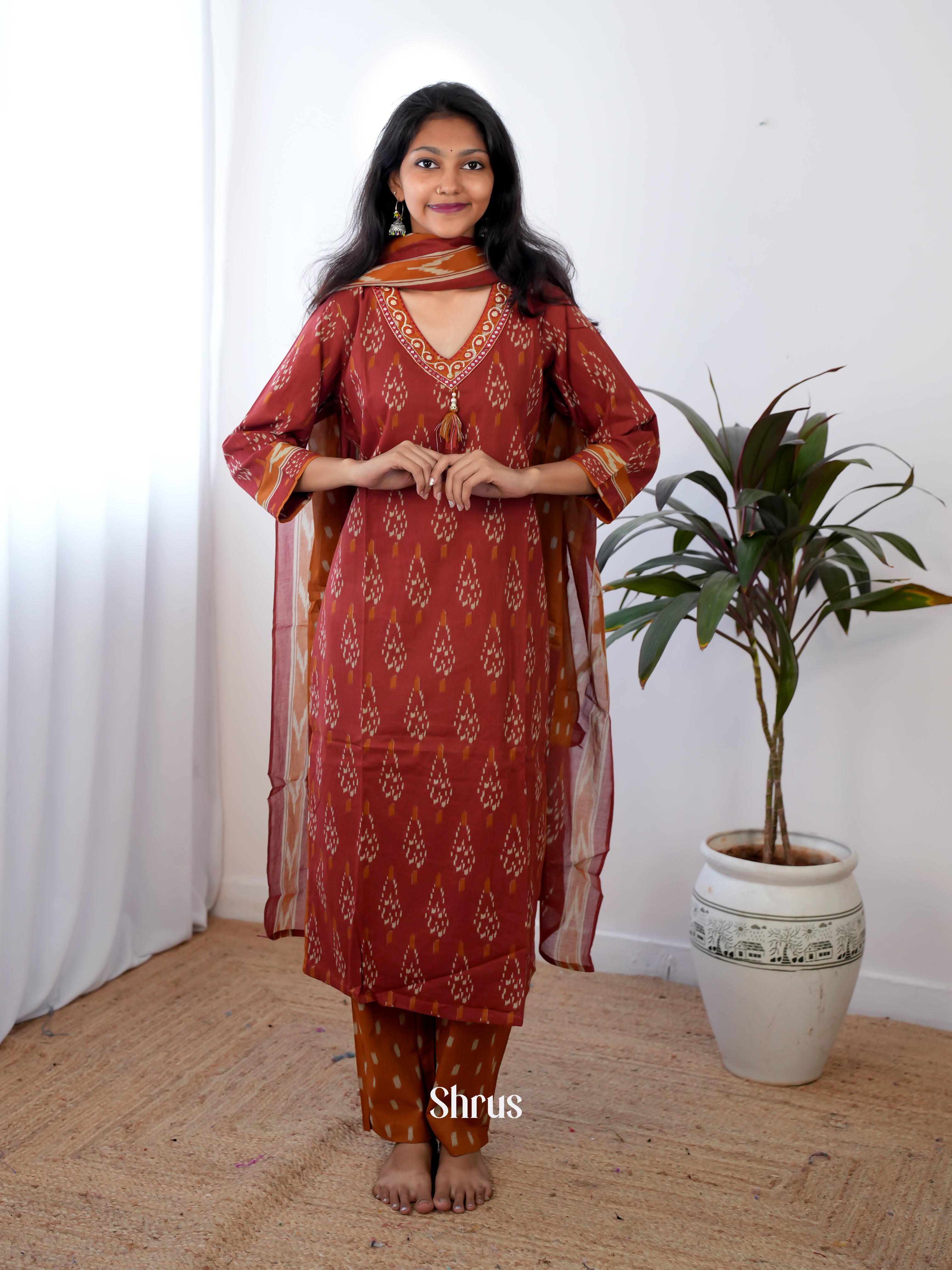 Brown - 3pc Readymade Suits - Shop on Shrus.com