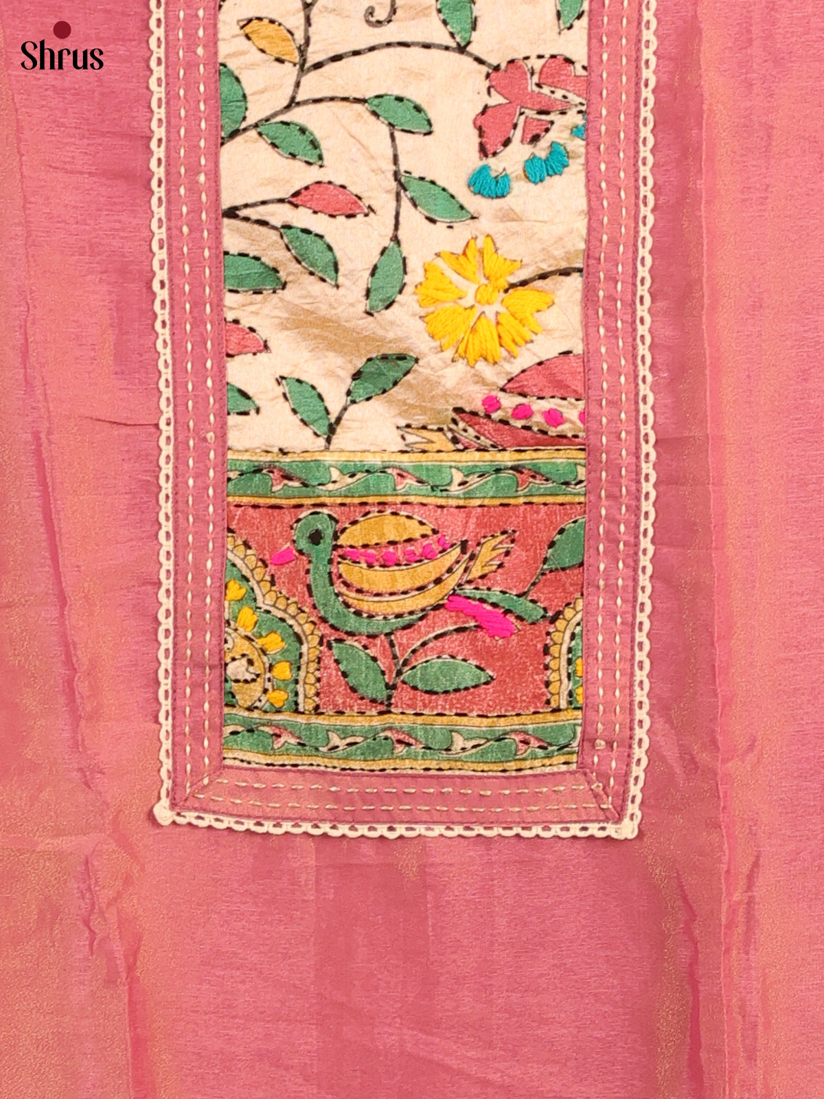 Pink & Cream - Chanderi salwar - Shop on Shrus.com