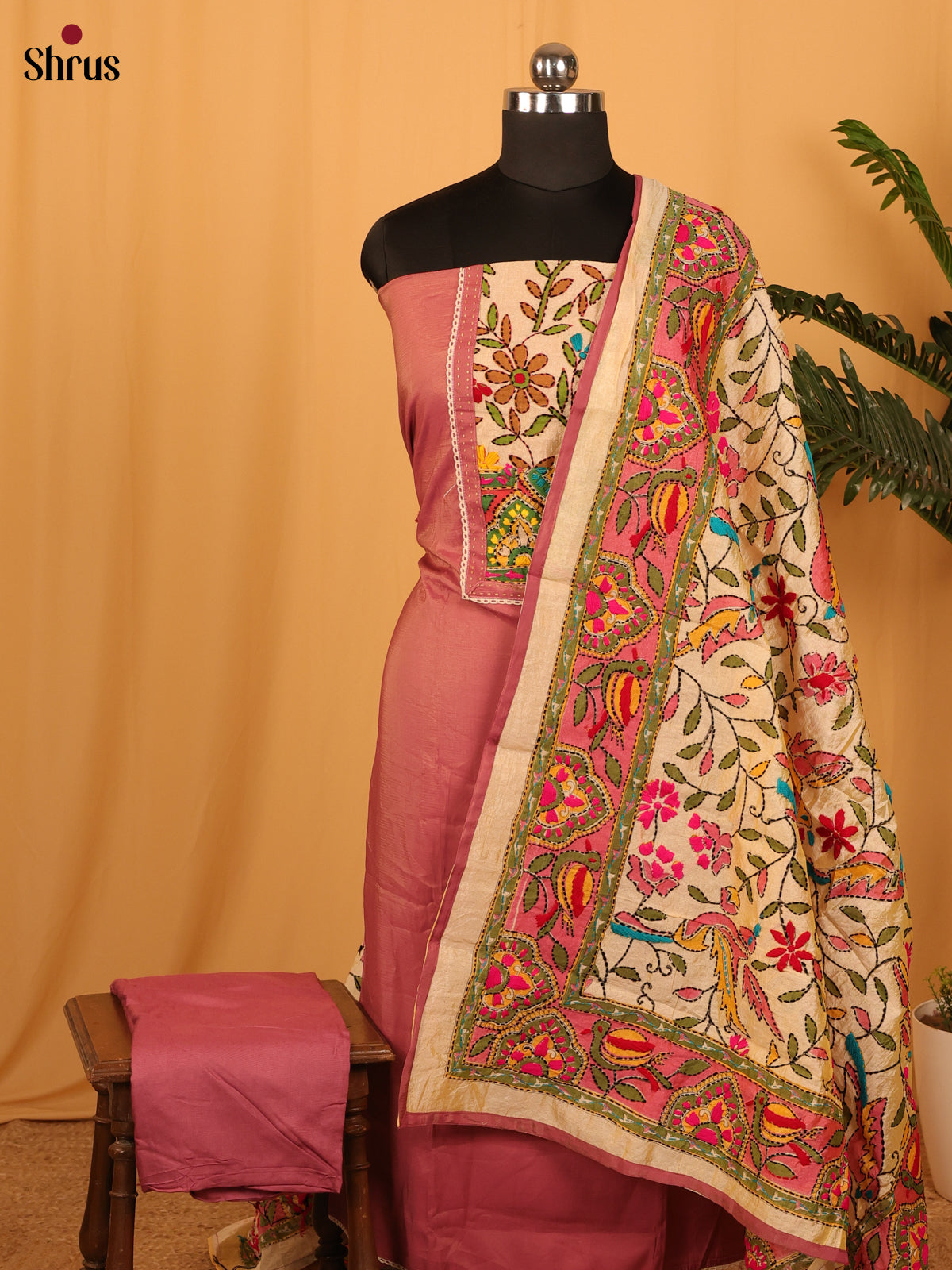 Pink - Chanderi salwar - Shop on Shrus.com