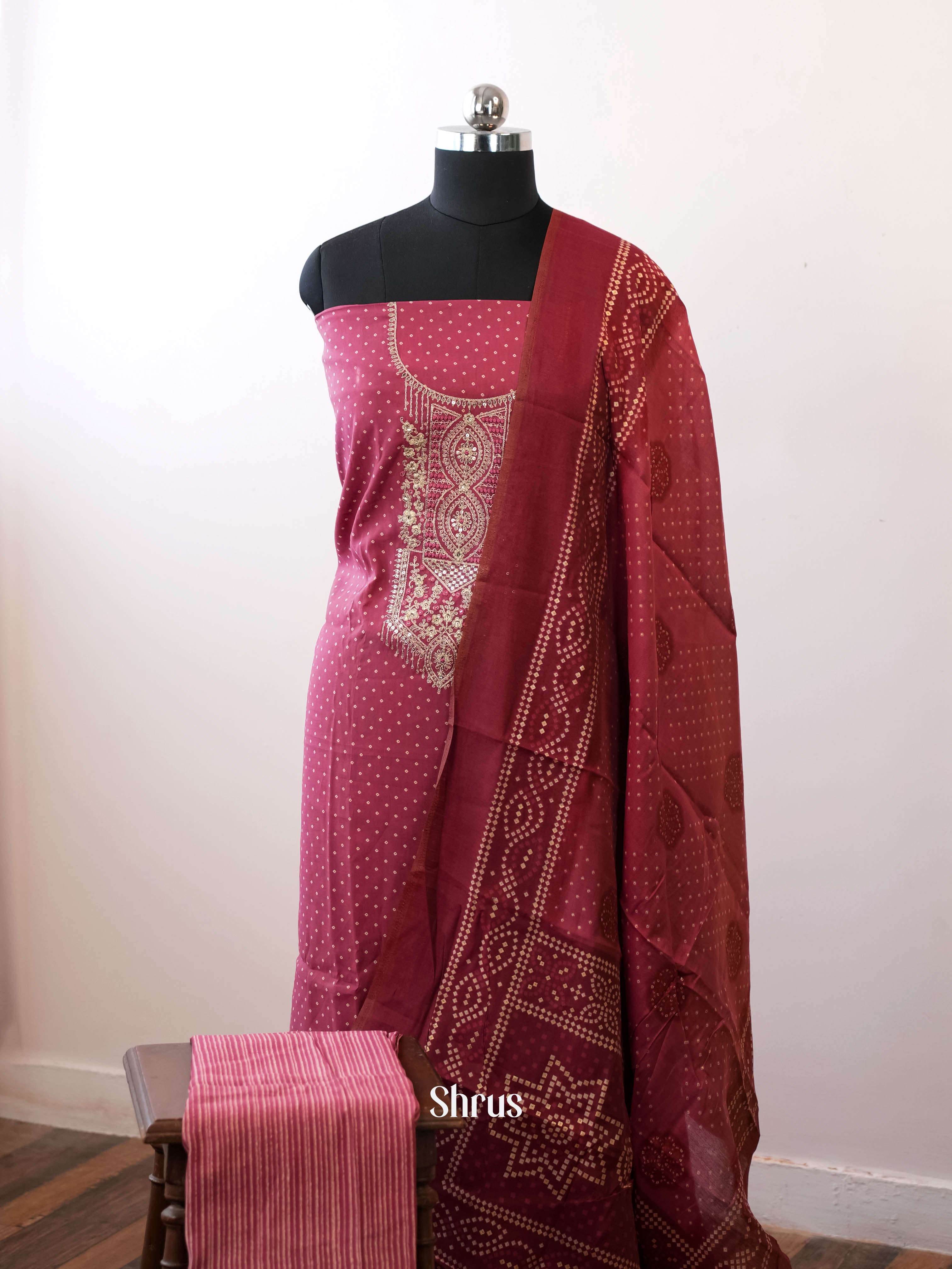 Maroon - Chanderi salwar - Shop on Shrus.com